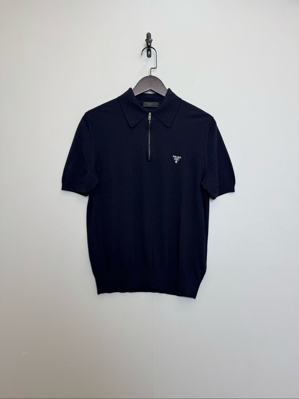 Prada Prada Embroidered Logo Zip Polo Shirt Size 48 Size US M / EU 48-50 / 2 - 1 Thumbnail