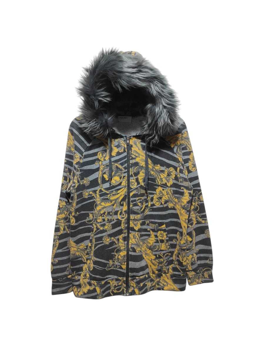 O'Rock Ssil Zipper Fur Hoodie LGB Versace style