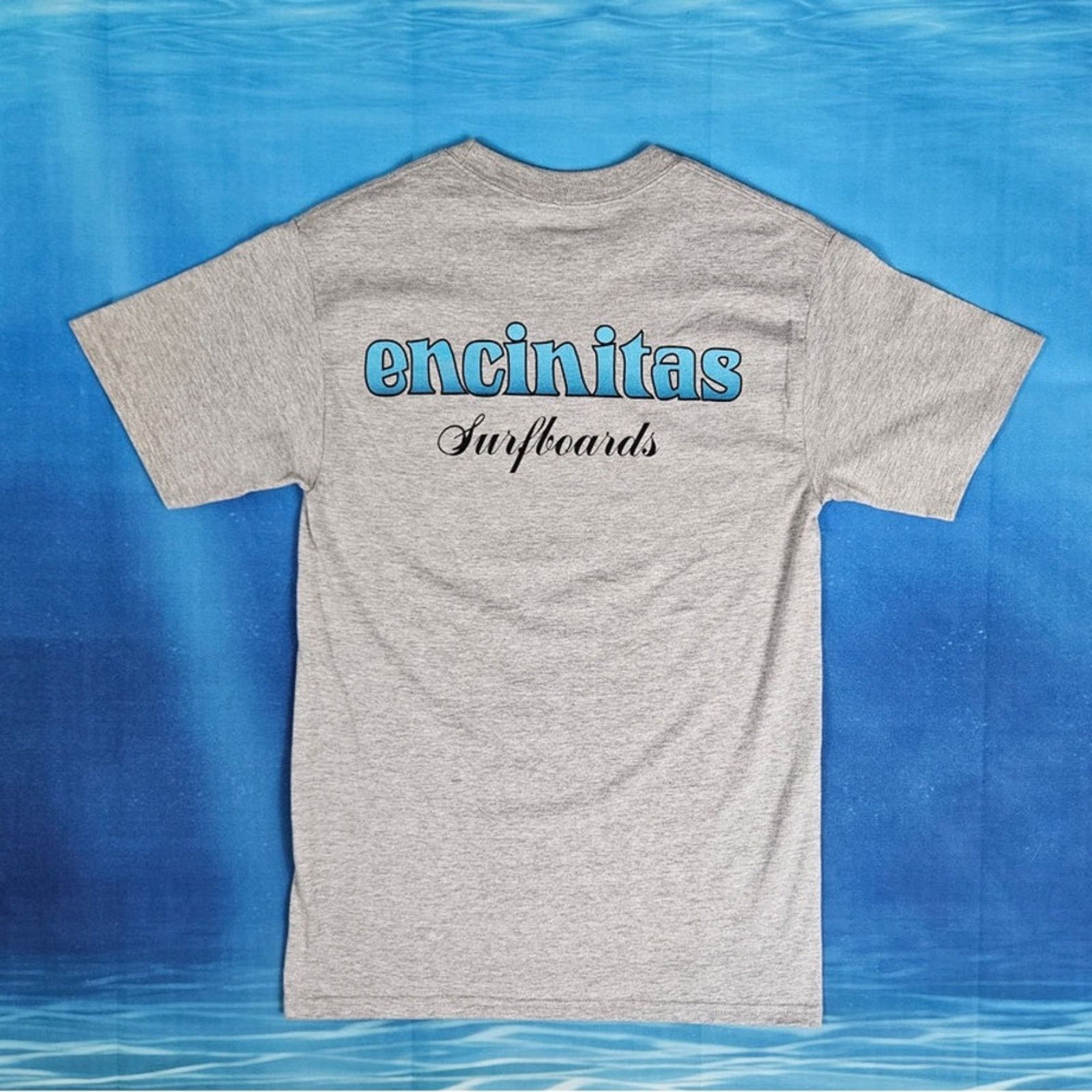 Hanes ENCINITAS Heather Grey Aqua Blue Logo Retro Tee Shirt Top M Size US M / EU 48-50 / 2 - 9 Thumbnail