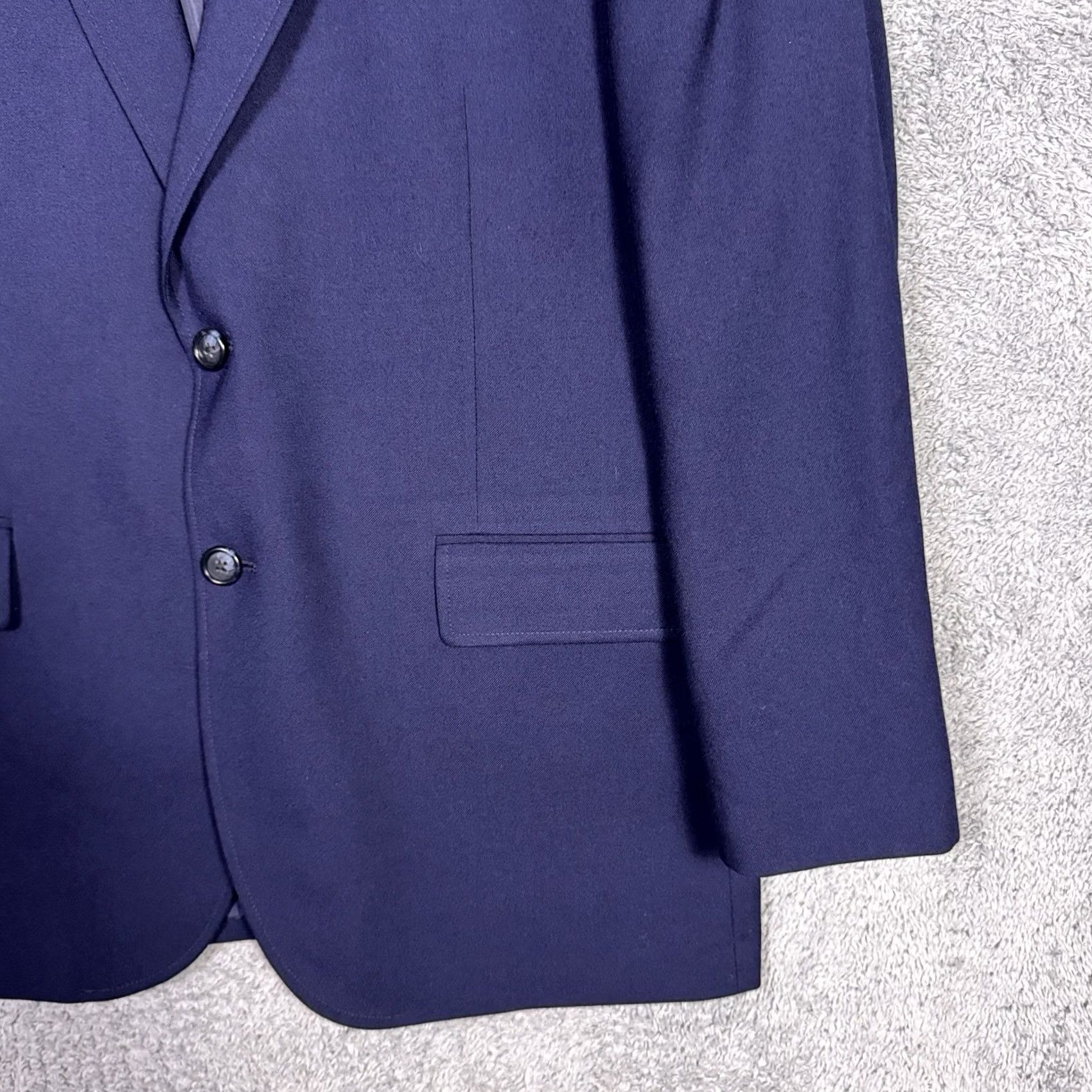 J.Crew J.CREW Blazer Mens 44R Wool University Notch Lapel Four-Button Single-Breasted Slim Blue Blazer Mohan Size 44R - 3 Thumbnail