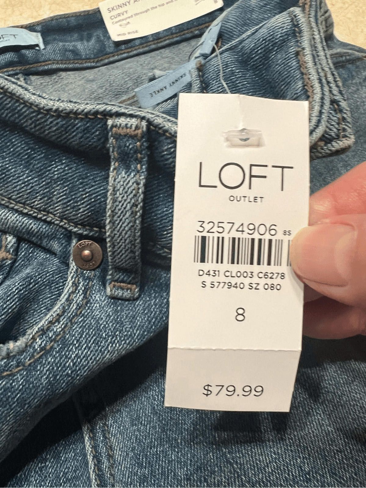 Designer Loft Womans Skinny Ankle/Curvy/ Mid Rise Jeans Sz 8 NWT Size 30" / US 8 / IT 44 - 5 Thumbnail