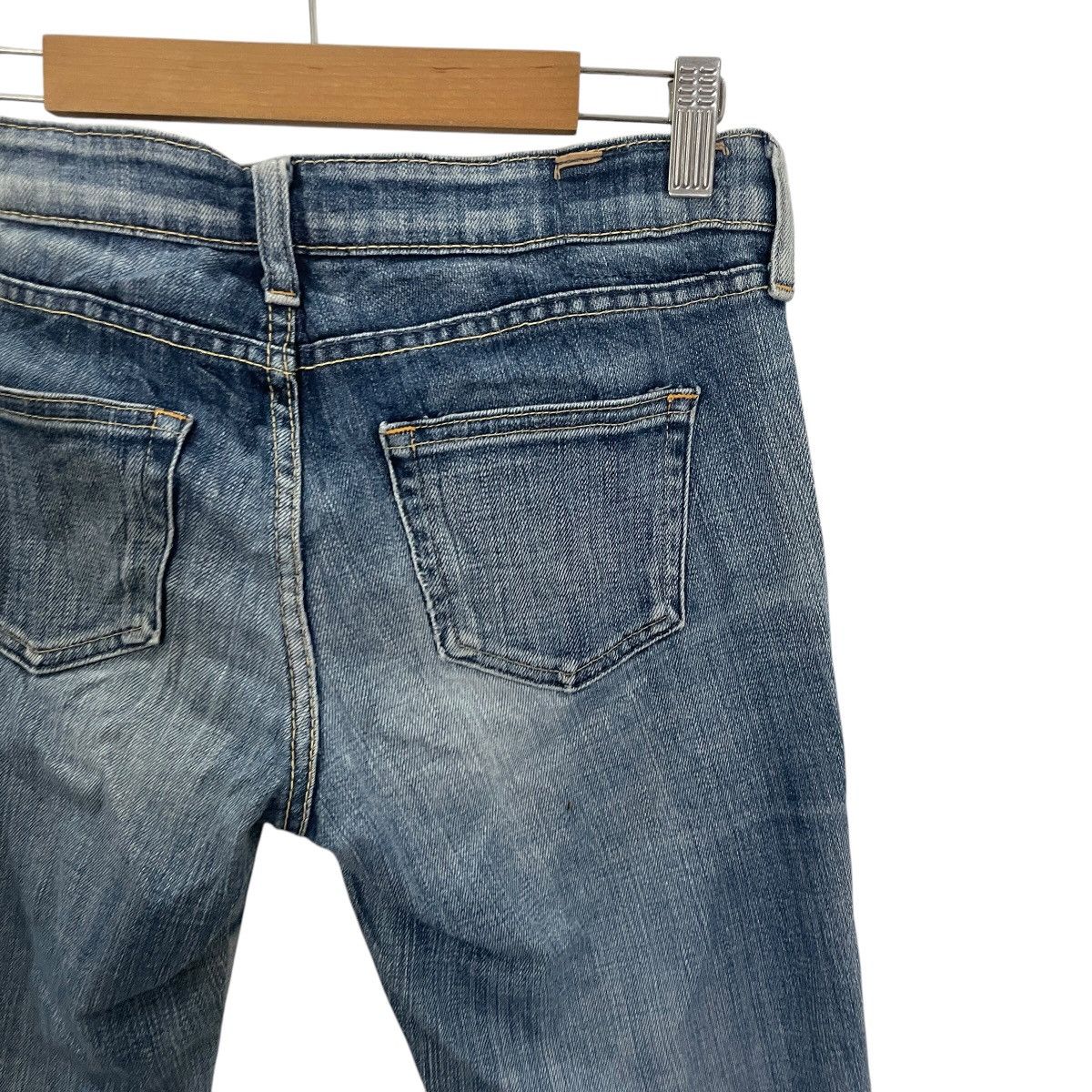 Japanese Brand Vintage Back Number Distressed Flare Denim Jeans Size 29" - 8 Thumbnail