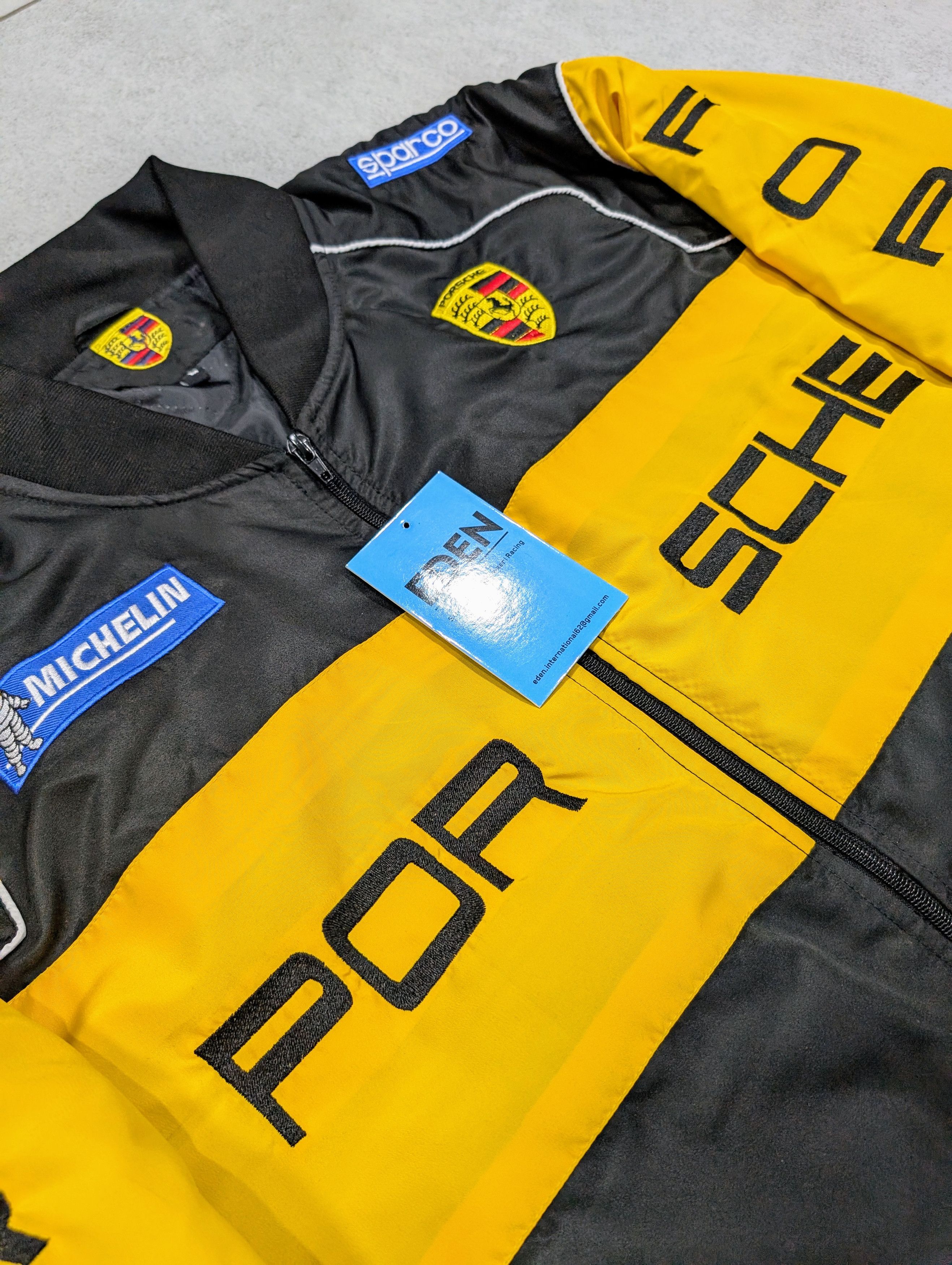 Porsche Design 💥 Men's Porsche Black & Yellow Racing Jacket -Iconic Design Size US XL / EU 56 / 4 - 5 Thumbnail