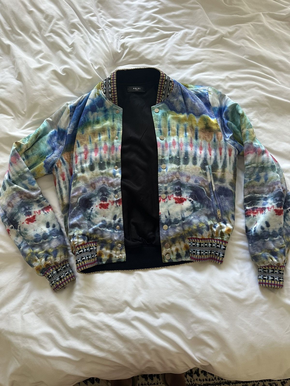 Amiri Amiri Tie Dye Bomber with Embroidered Cuffs Size US M / EU 48-50 / 2 - 2 Thumbnail