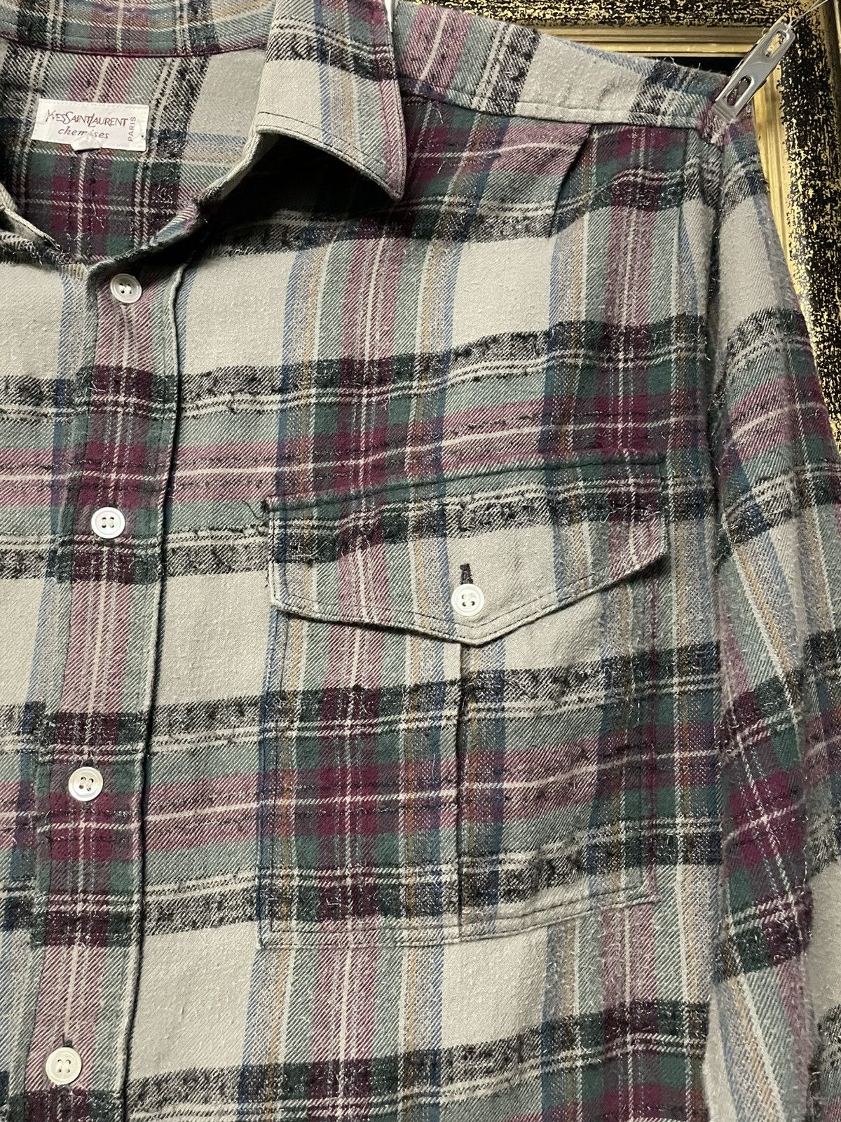 Yves Saint Laurent Vintage Yvessaintlaurent Chemises Vertical Stripe Flannel Size US M / EU 48-50 / 2 - 8 Thumbnail