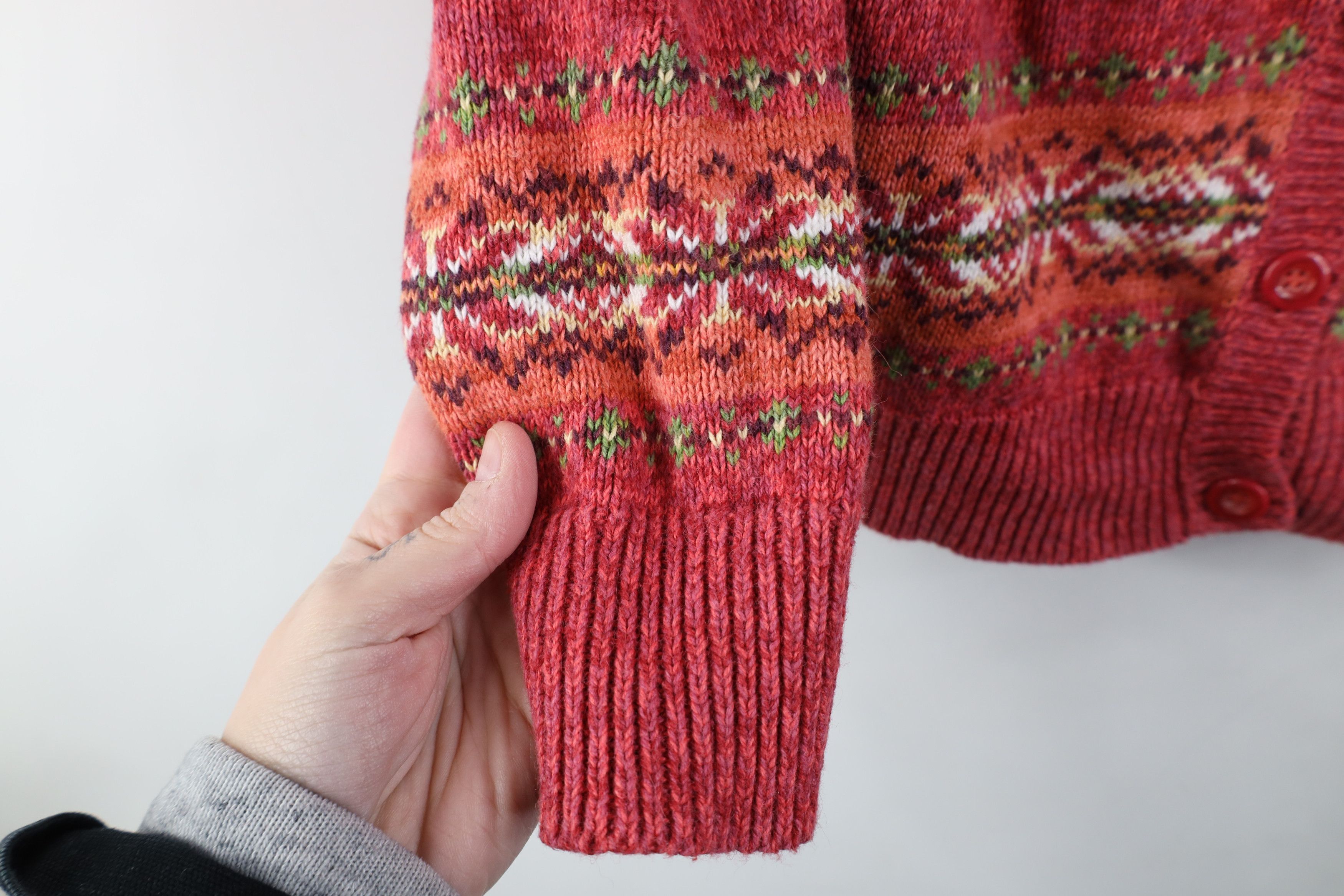 Vintage Vintage 90s Streetwear Fair Isle Knit Cardigan Sweater Size L / US 10 / IT 46 - 5 Thumbnail