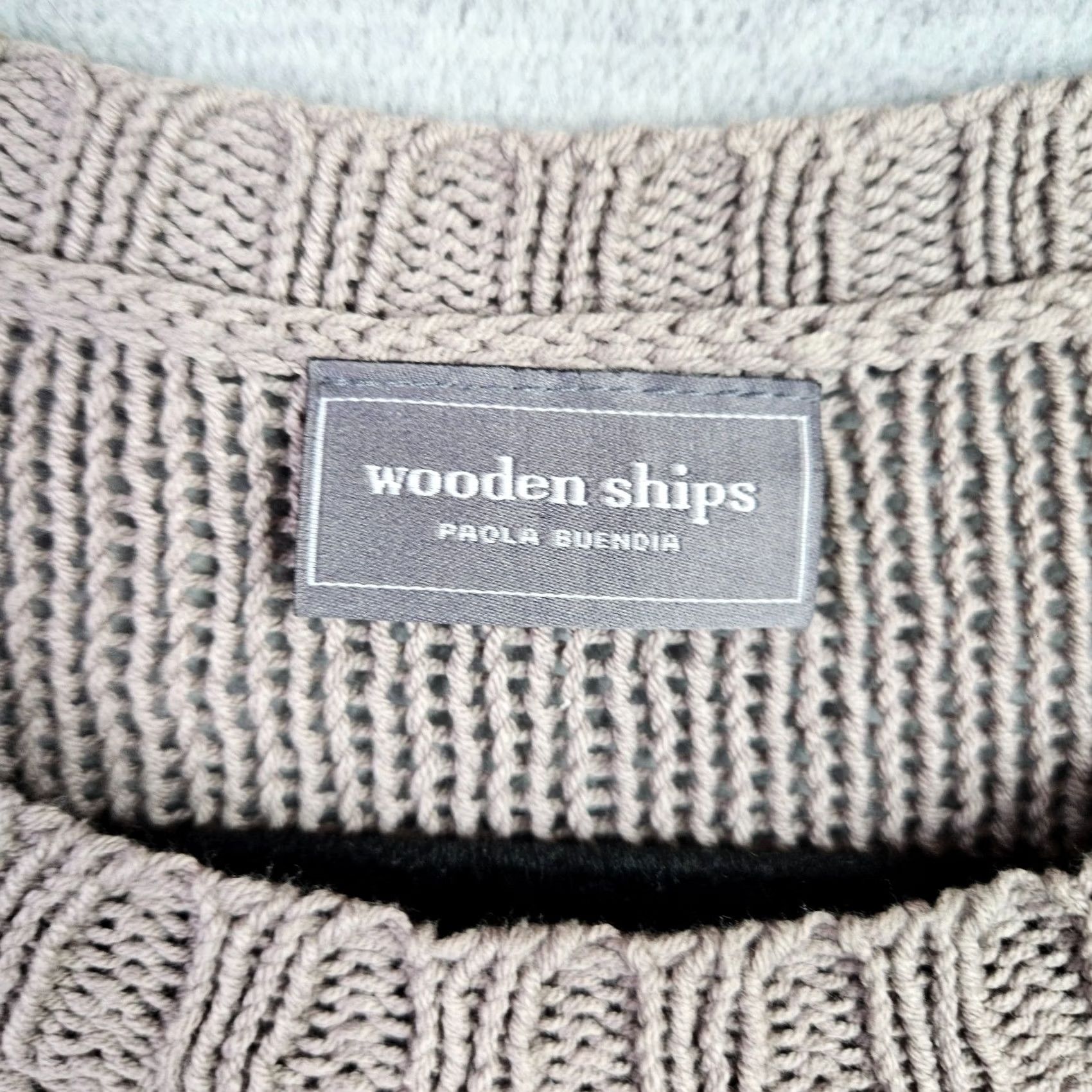 Vintage Wooden Ships Women’s Beige Cable Knit Sweater Crew Neck Pullover M/L Size M / US 6-8 / IT 42-44 - 6 Thumbnail