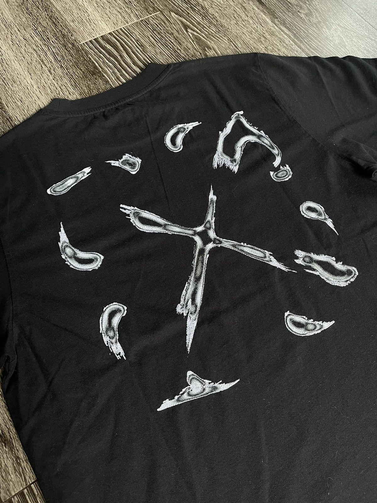 Off-White NEW Off White Black Arrows Stitched Tee Shirt Size US XL / EU 56 / 4 - 2 Thumbnail