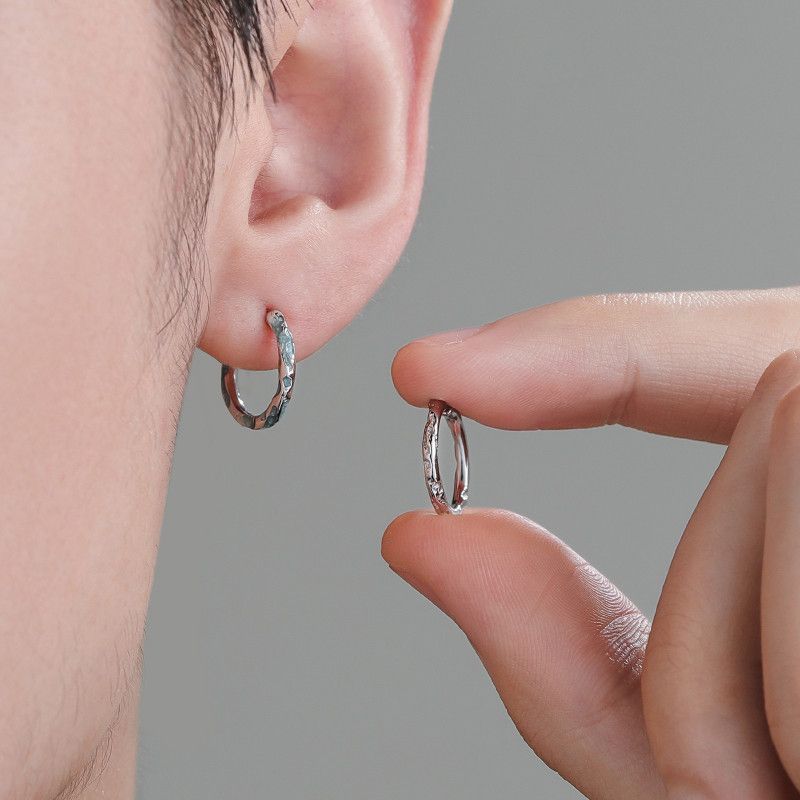 Jewelry × Sterling Silver One pairs Punk Earrings Gothic Punk Chrome Jewelry Spike Size ONE SIZE - 1 Thumbnail