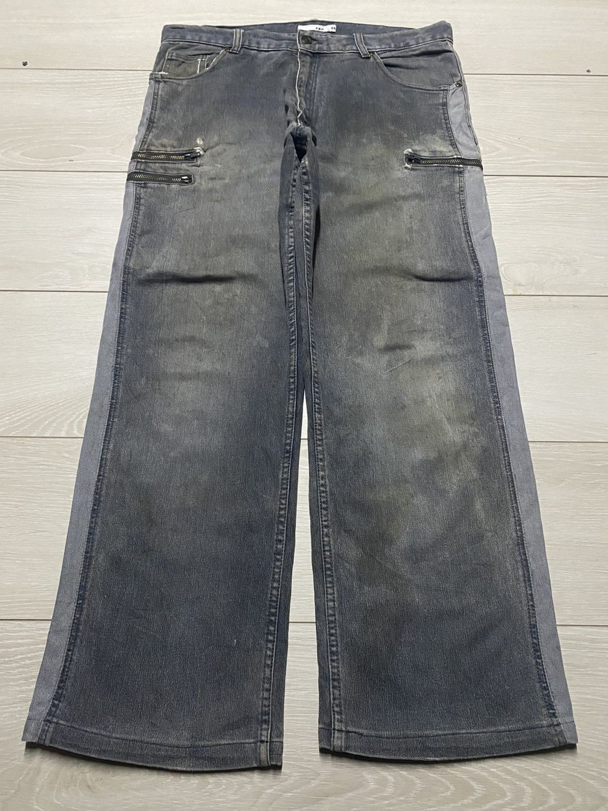 Japanese Brand Vintage Japanese Brand FRP Ozone Rock Style Baggy Jeans Size US 35 - 1 Thumbnail