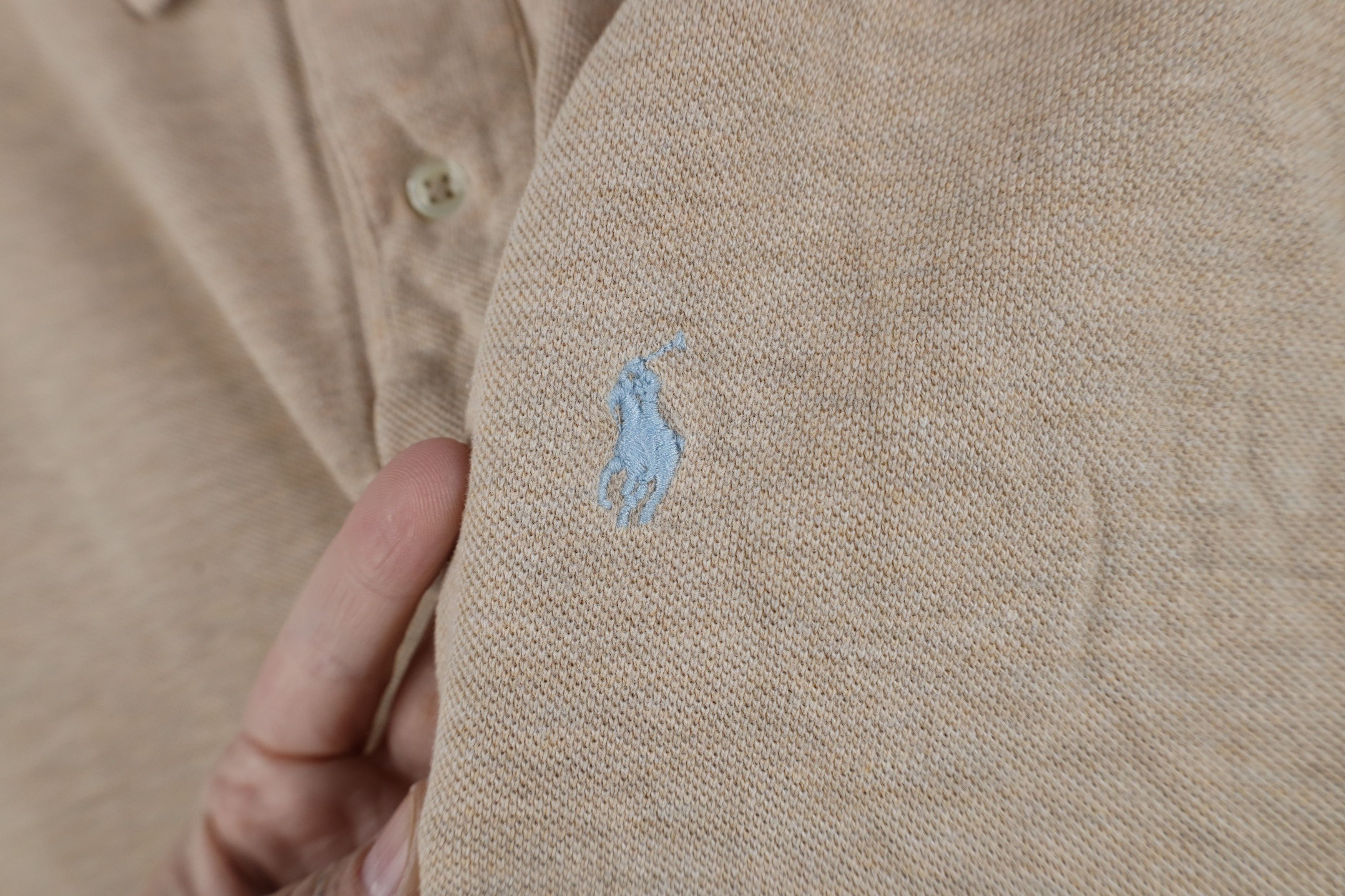 Polo Ralph Lauren Vintage 90s Ralph Lauren Pique Cotton Golf Polo Shirt Beige Size US S / EU 44-46 / 1 - 4 Thumbnail