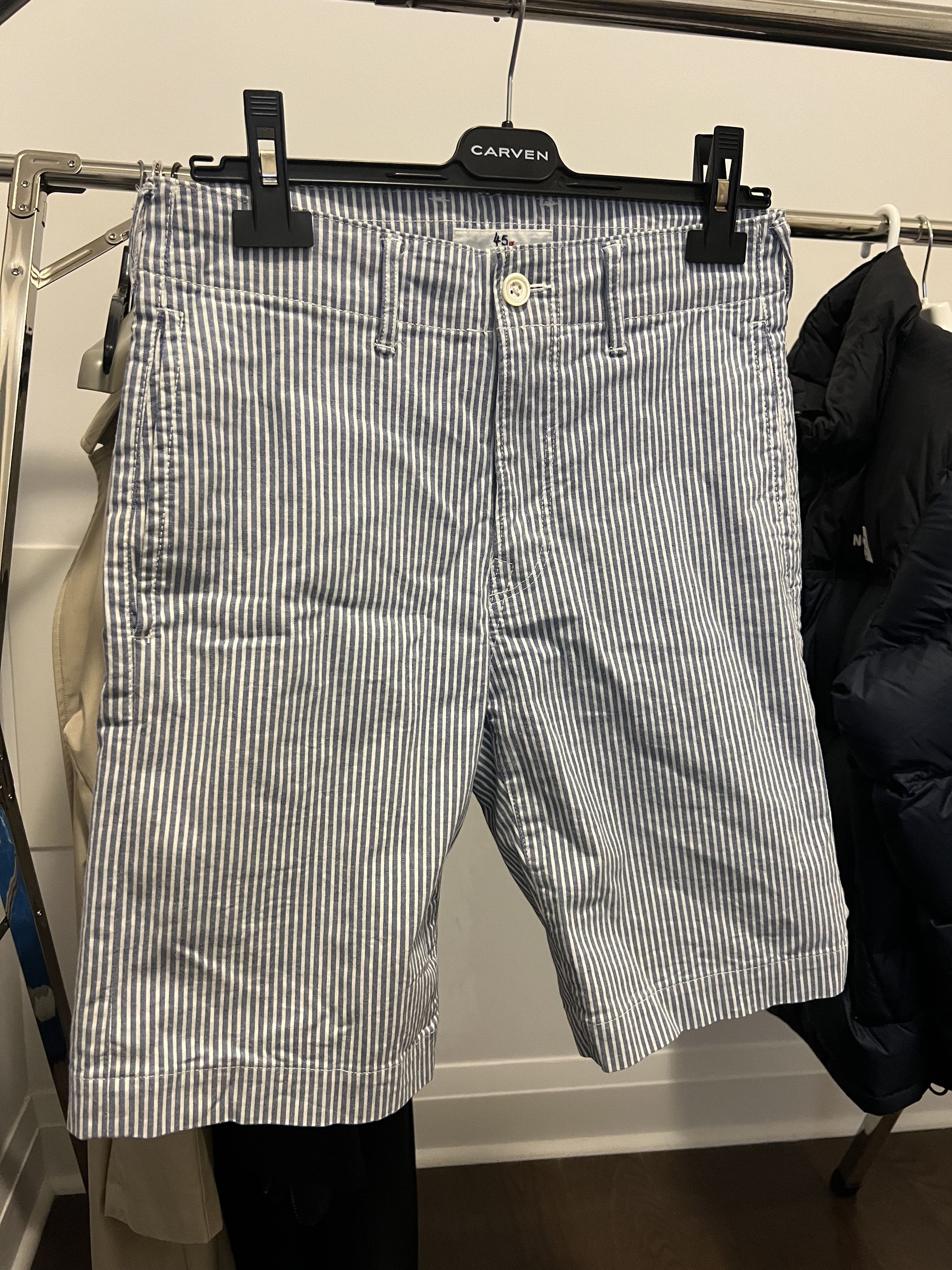 45rpm × Japanese Brand 45R Blue&White Striped Cotton Shorts Size US 30 / EU 46 - 1 Thumbnail