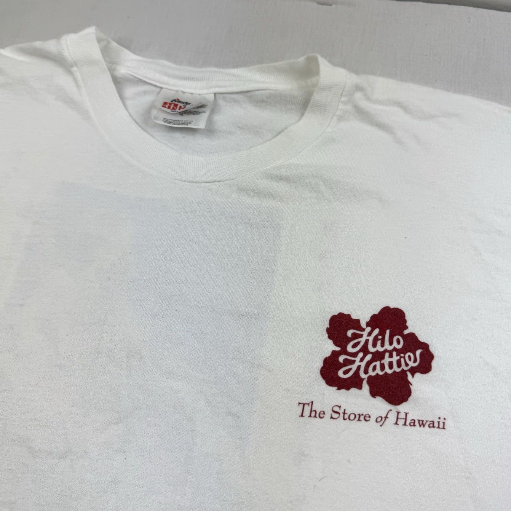 Hanes VINTAGE Hilo Hattie Shirt Adult XL White Hawaiian 90s Y2K Promo Hawaiian 90s Mens XL White Shirt Size US XL / EU 56 / 4 - 4 Thumbnail