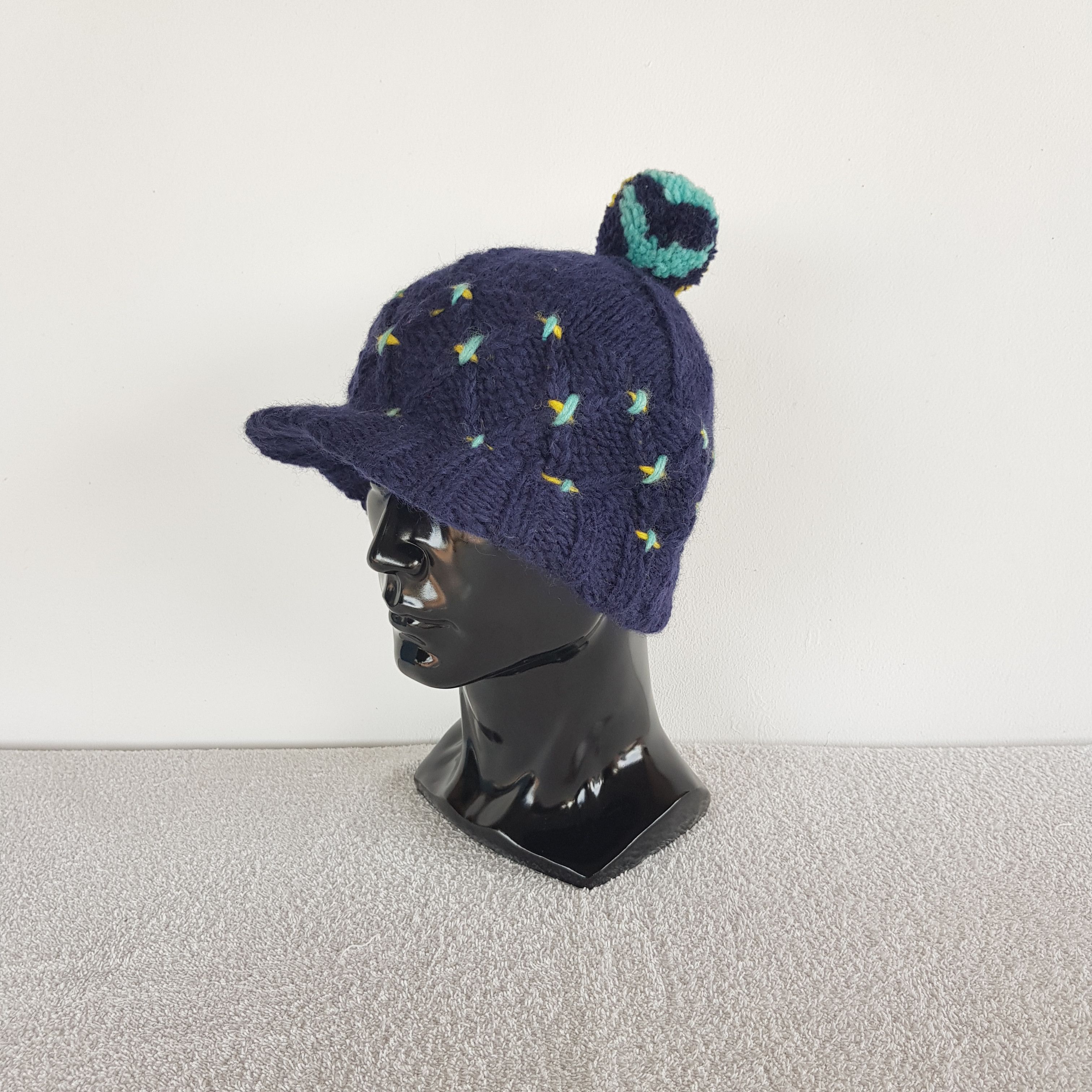 Homespun Knitwear Vintage Japanese Beanie Isle Ribbed Knit Brim Snow Caps Hat. Size ONE SIZE - 1 Thumbnail