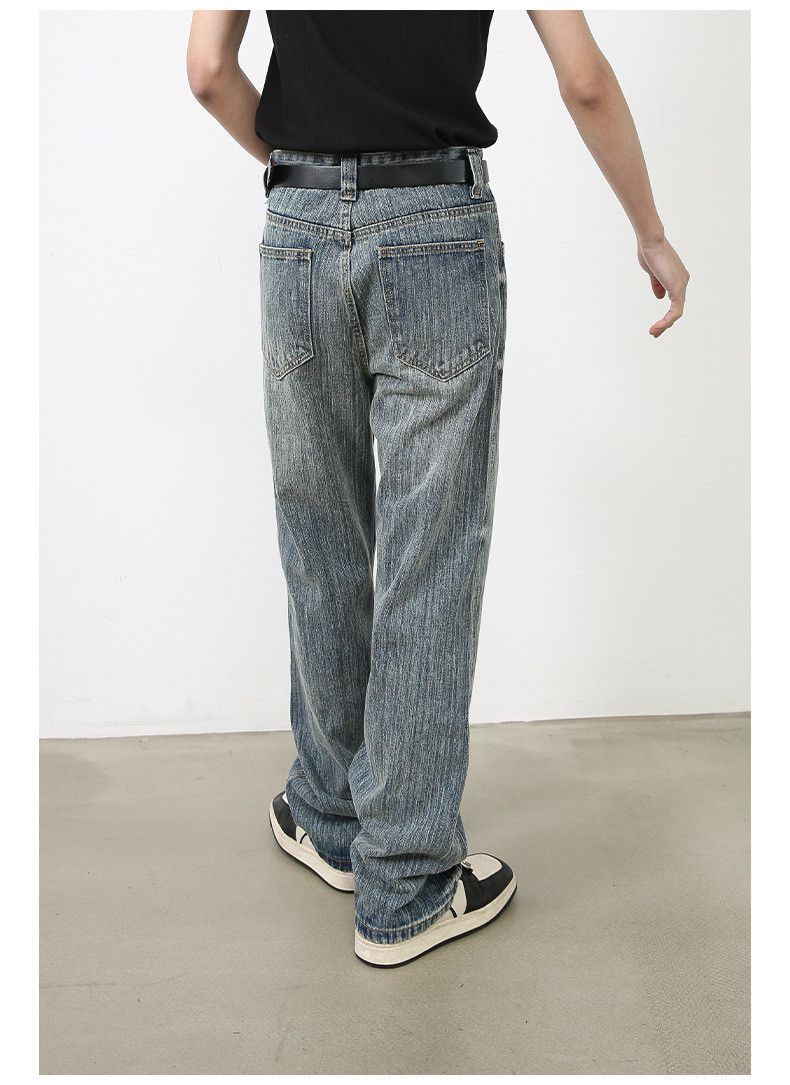 Japanese Brand × Jean Vintage washed distressed dirty striped straight jeans Size US 32 / EU 48 - 5 Thumbnail