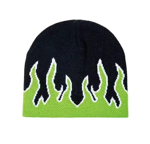 image of Vintage Green Flame Beanie, Men's