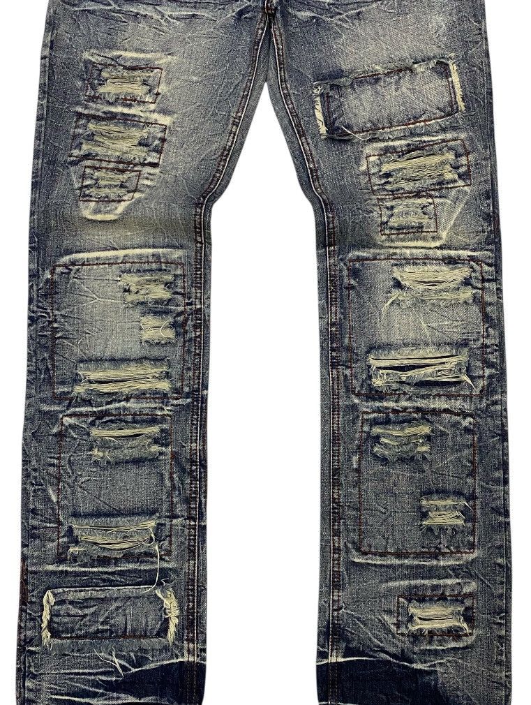 If Six Was Nine × Japanese Brand × LOWBOX LowBox Ripped Distressed Denim Punk Rock Undercover Inspired Size US 32 / EU 48 - 5 Thumbnail