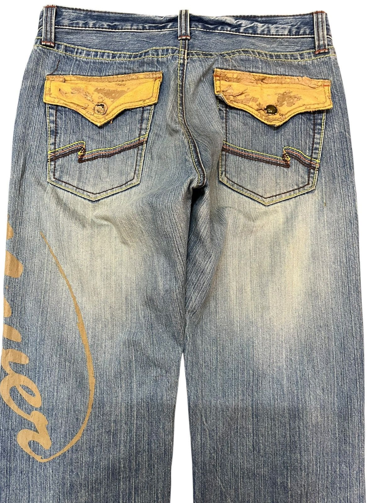 14th Addiction × Japanese Brand × Yasuyuki Ishii Vintage Japanese Brand Note Printed Worn Look Denim Size US 32 / EU 48 - 9 Thumbnail