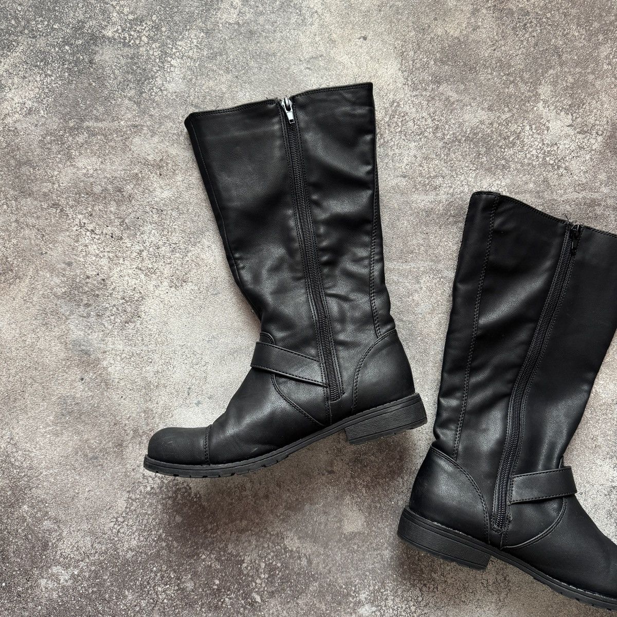 If Six Was Nine Avant Garde Vintage Strap Details Faux Leather Boots Size US 8 / IT 38 - 8 Thumbnail