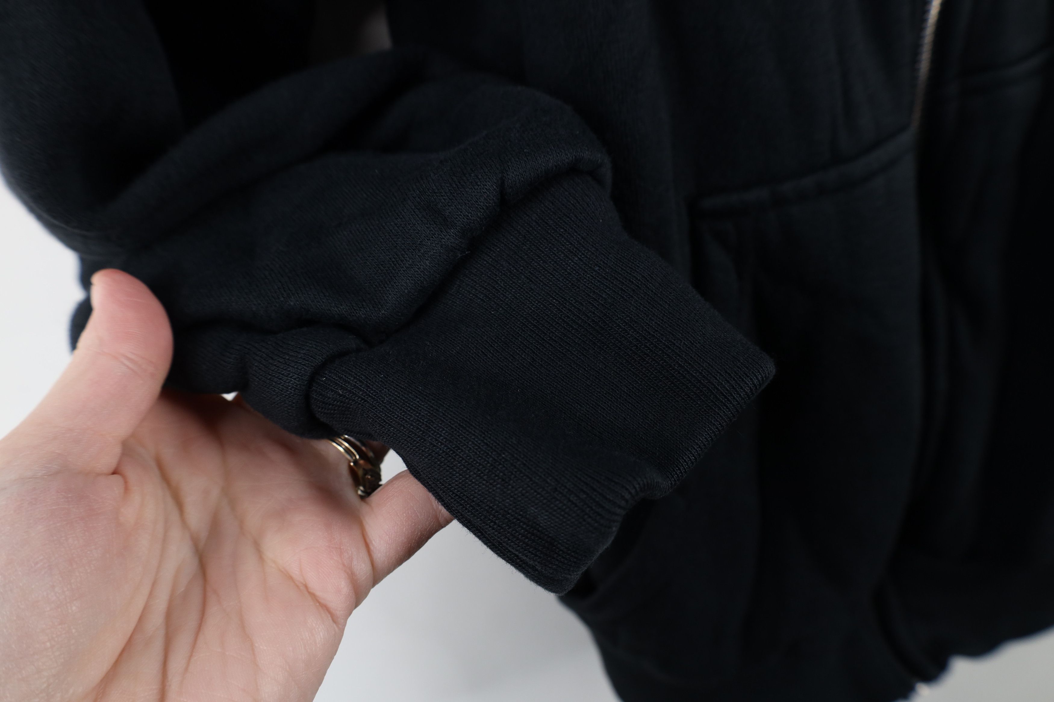 Vintage Vintage 80s 90s Streetwear Lined Blank Zip Hoodie Black Size US L / EU 52-54 / 3 - 7 Thumbnail