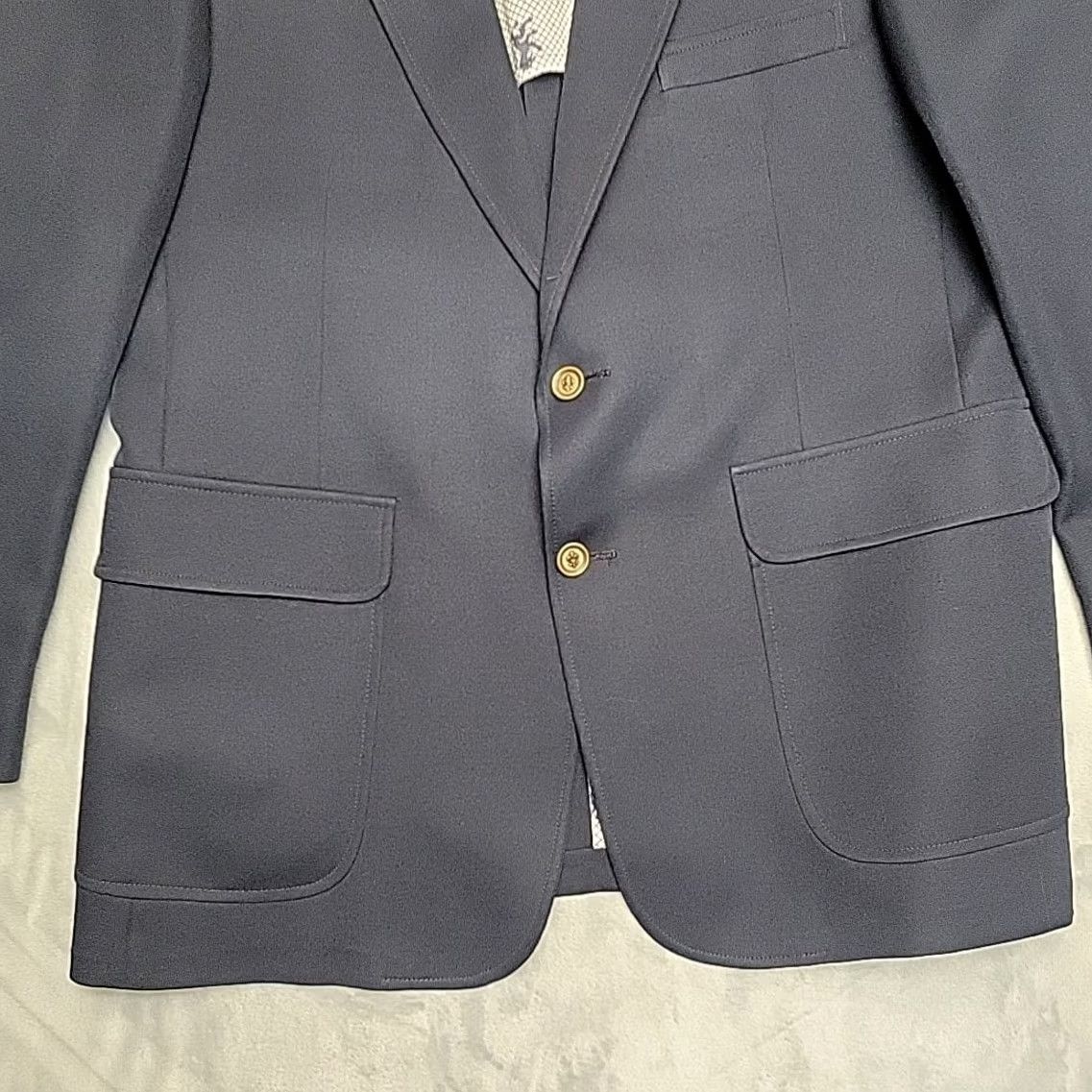 JCPenney VINTAGE JCPenney Blazer Navy Blue Comfort Two Button Classic Men 44R Size 44R - 2 Thumbnail