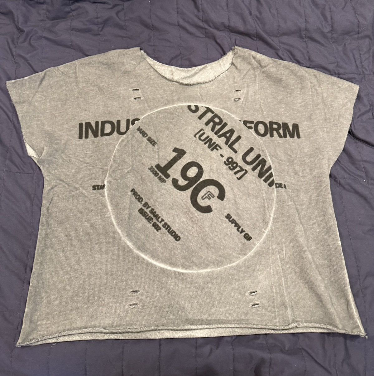 Saalt Studio Saalt Studio Grey Cap Sleeve Tee (L) Size US L / EU 52-54 / 3 - 1 Thumbnail