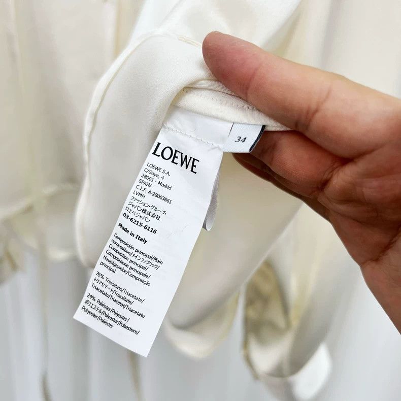 Loewe LOEWE Ice silk embroidery Logo acetate satin shirt Size 4XL / US 24-26 - 7 Thumbnail