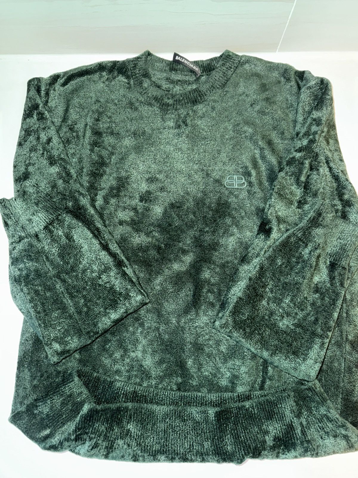 Balenciaga Balenciaga Green Velvet Knit Sweater (2020) Size US M / EU 48-50 / 2 - 4 Thumbnail