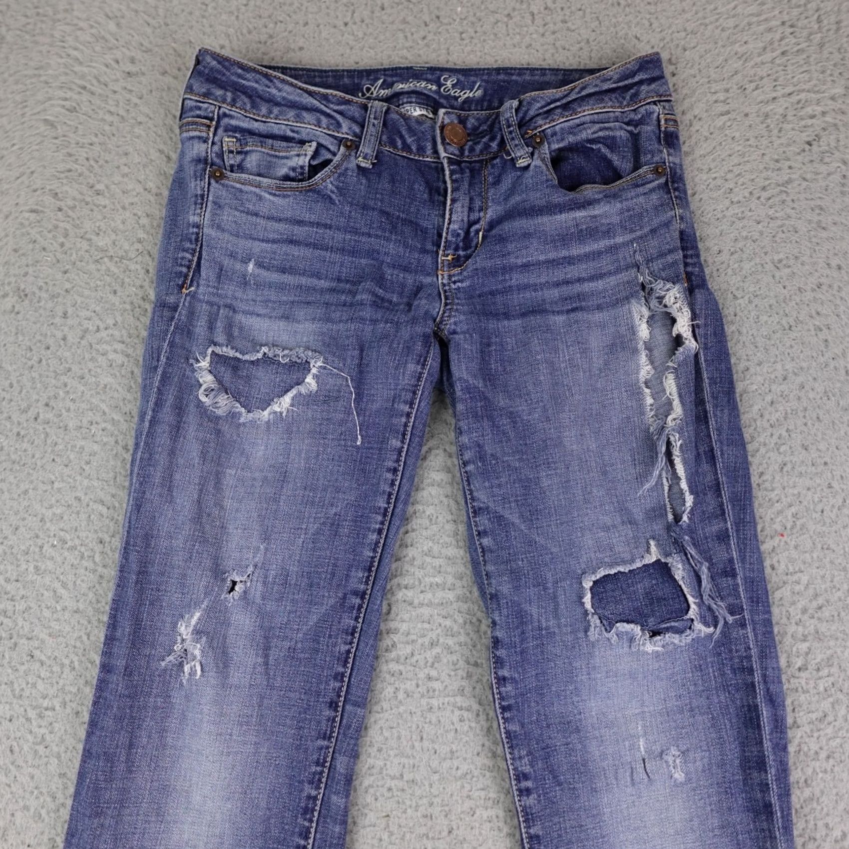 American Eagle Outfitters American Eagle Jeans Womens Skinny Stretch Blue Denim Low Rise Size 4 Size 27" / US 4 / IT 40 - 5 Thumbnail