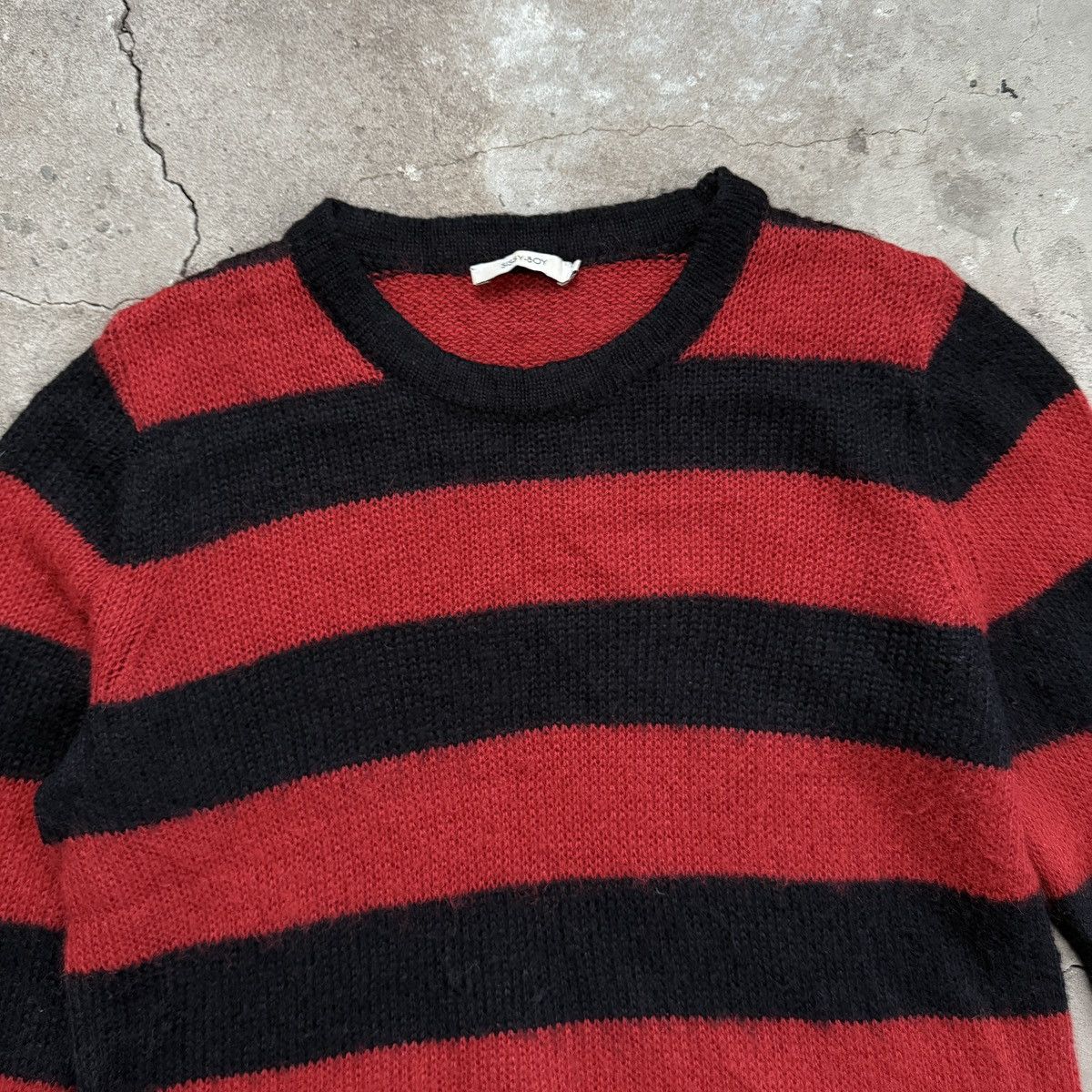 Japanese Brand Sissy Boy Mohair Striped Knit Kurt Cobain Sweater Red Size US L / EU 52-54 / 3 - 2 Thumbnail