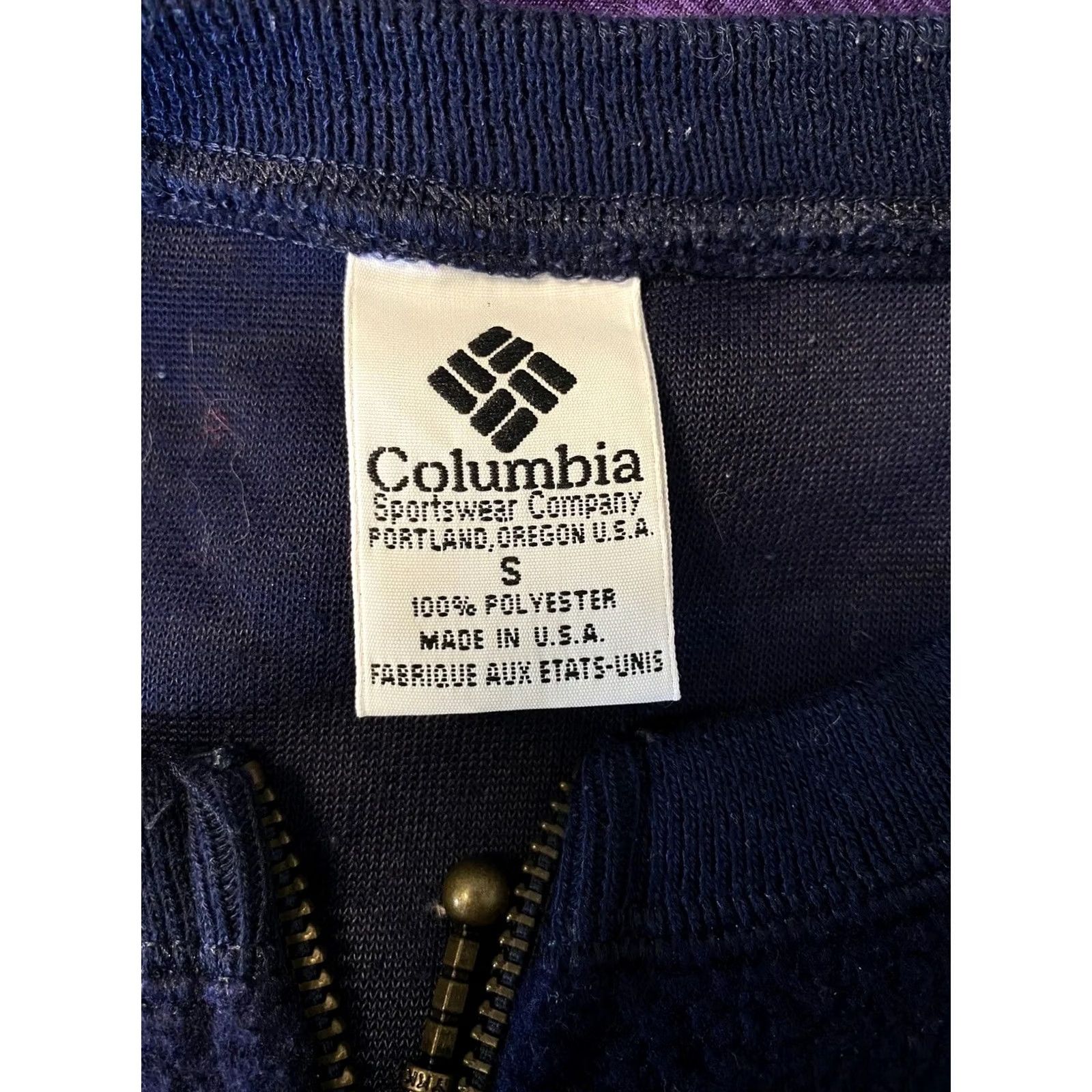 Vintage VINTAGE 90s Columbia Fleece Navy Blue Full Zip Jacket Men’s Small USA / Men’s Small Size US S / EU 44-46 / 1 - 4 Thumbnail