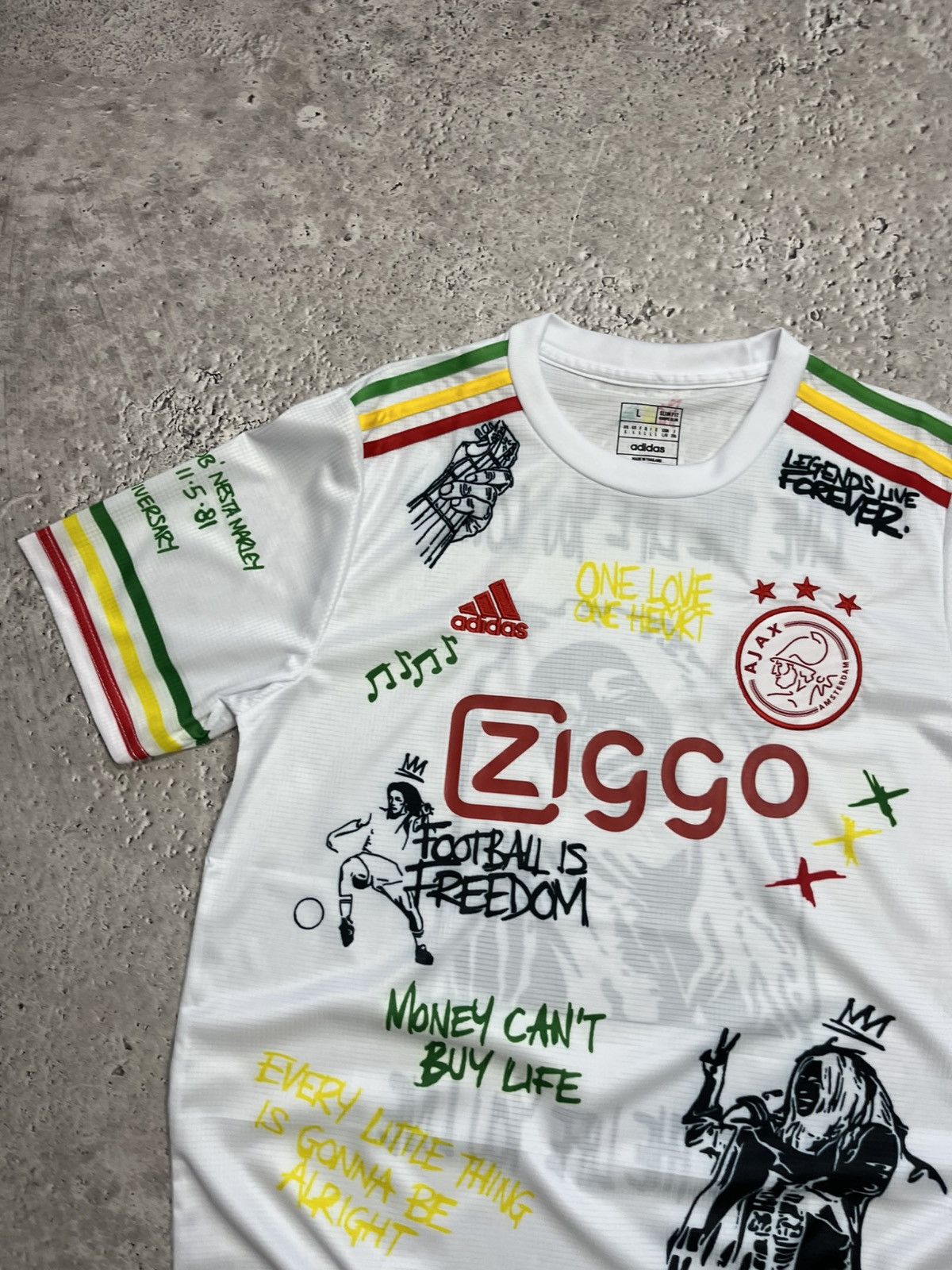 Adidas Adidas Ajax Ziggo Bob Marley Graphic Jersey L Size US L / EU 52-54 / 3 - 3 Thumbnail