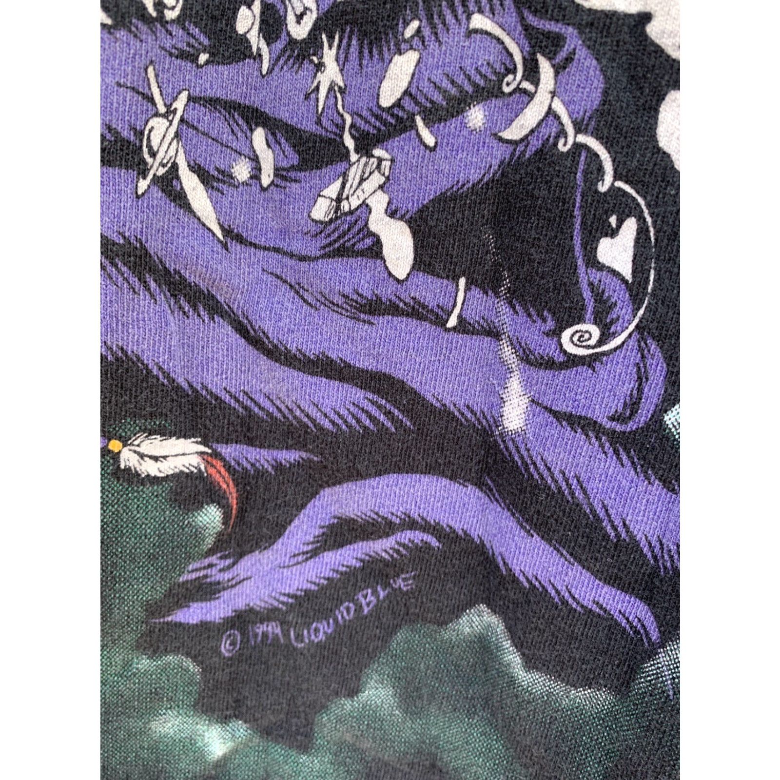 Liquid Blue VINTAGE Liquid Blue T-Shirt Men L Black 90s Graphic Front Back Single Stitch 100% Cotton USA Made Size L Size US L / EU 52-54 / 3 - 3 Thumbnail