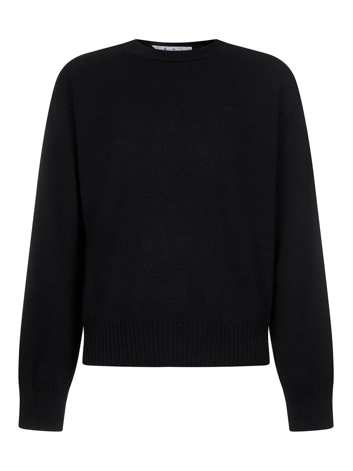 Off-White o1gr1nt0125 For All Knit Wool Crewneck Sweater in Black Size US XL / EU 56 / 4 - 1 Thumbnail