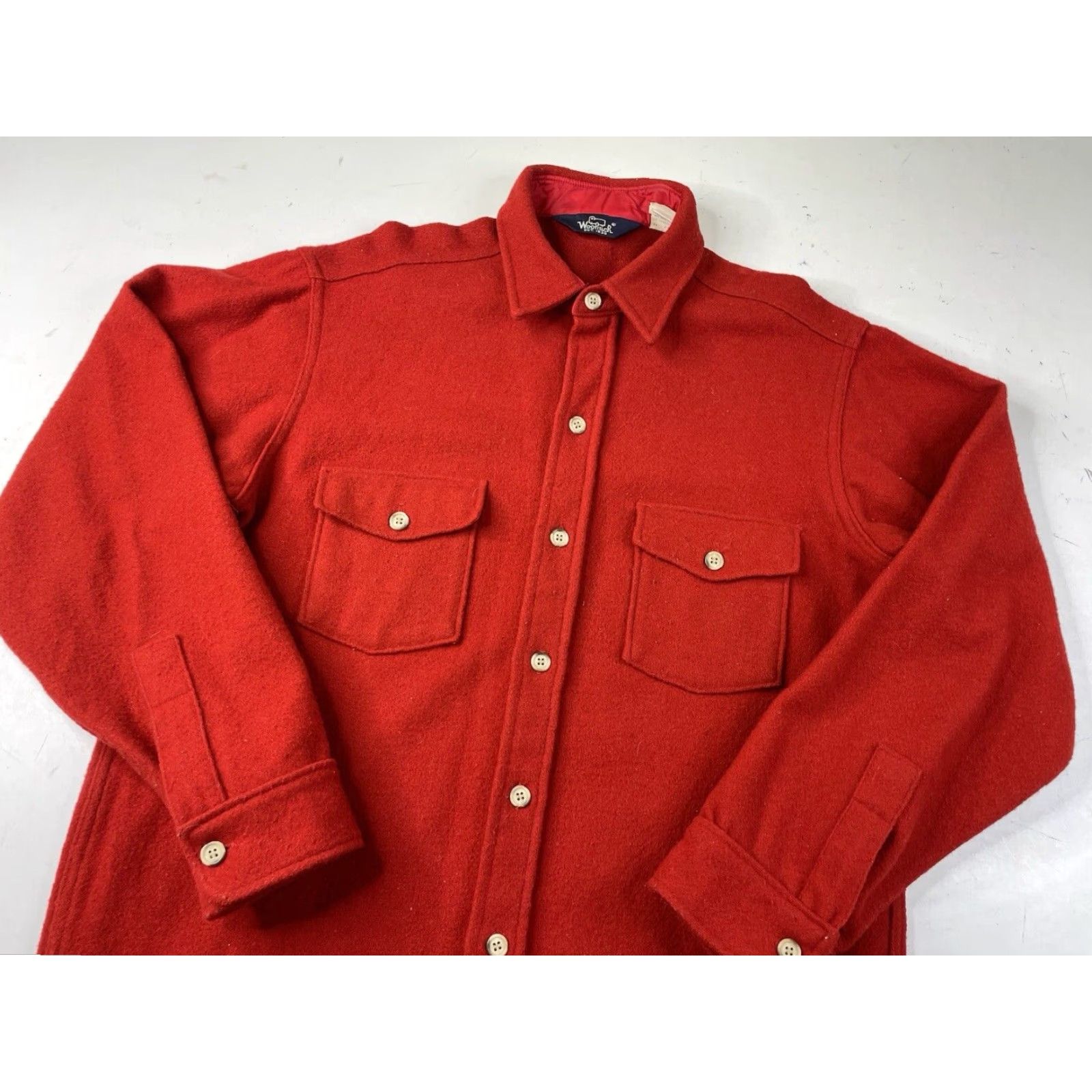Vintage VINTAGE Woolrich Flannel Shirt Men L Red Long Sleeve USA Button-Up Wool Regular Sweat? Size US L / EU 52-54 / 3 - 2 Thumbnail