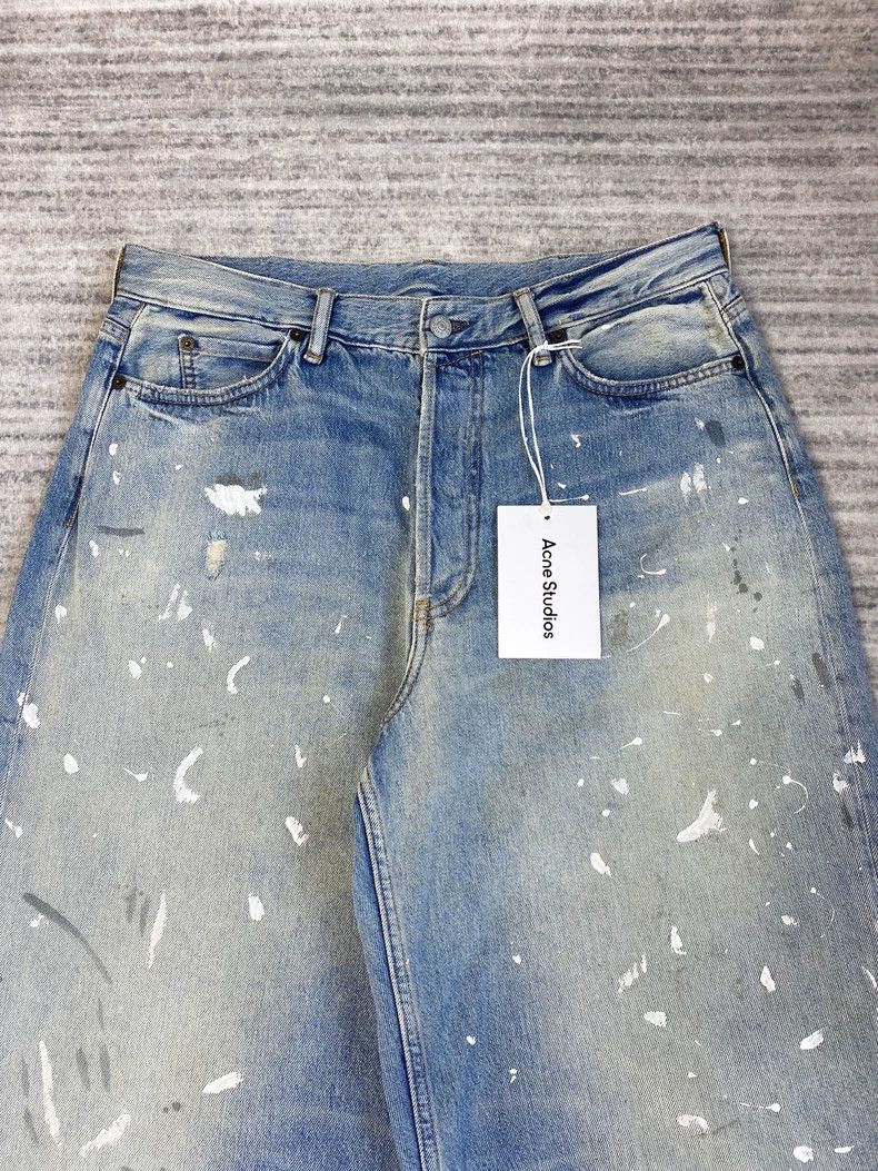 Acne Studios Acne Studios Blue ink-splashed mud-dyed denim trousers Size US 32 / EU 48 - 2 Thumbnail