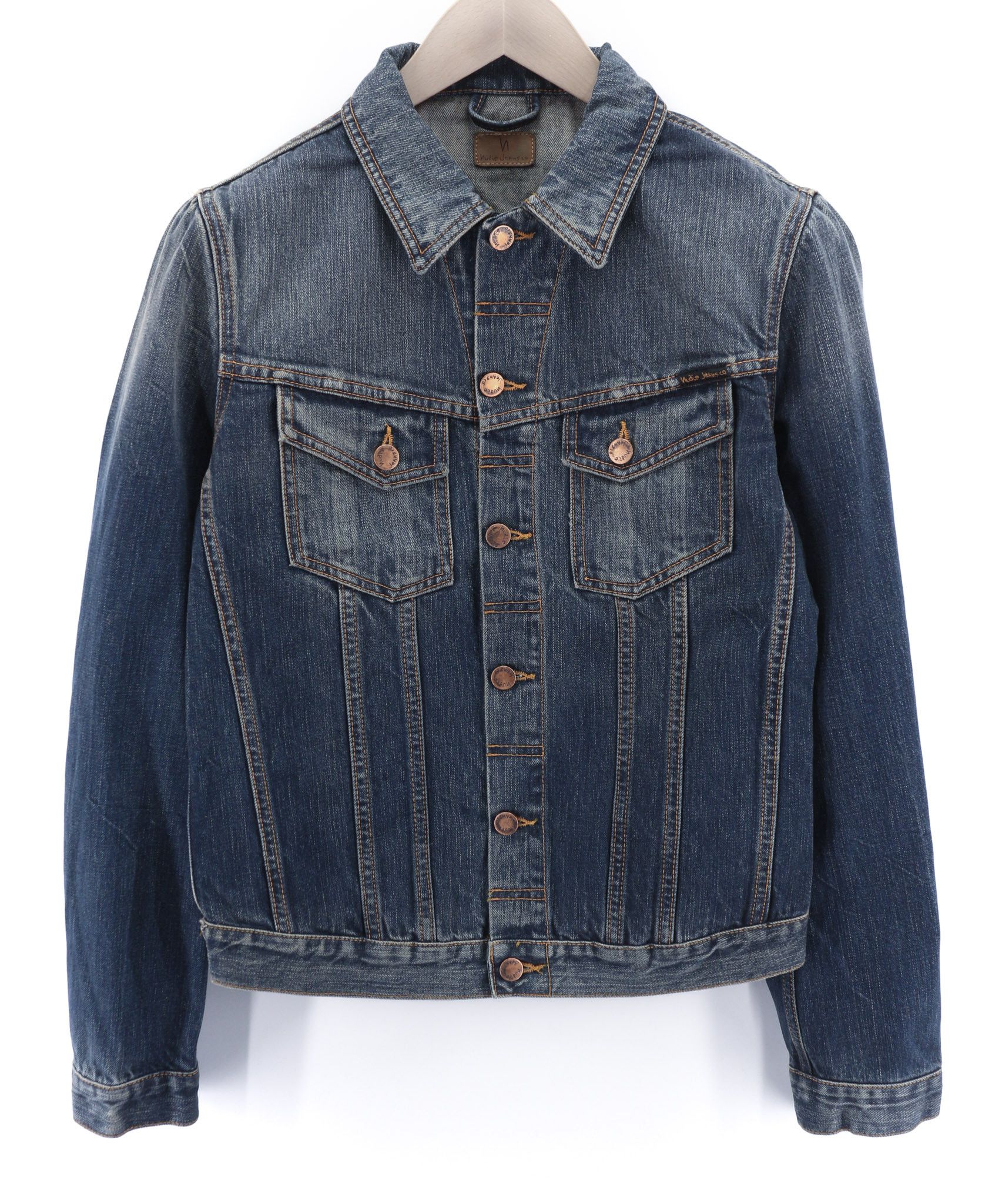 Nudie Jeans BILLY DARK AUTHENTIC DENIM S Blue Denim Jacket 80395 Size US S / EU 44-46 / 1 - 1 Thumbnail