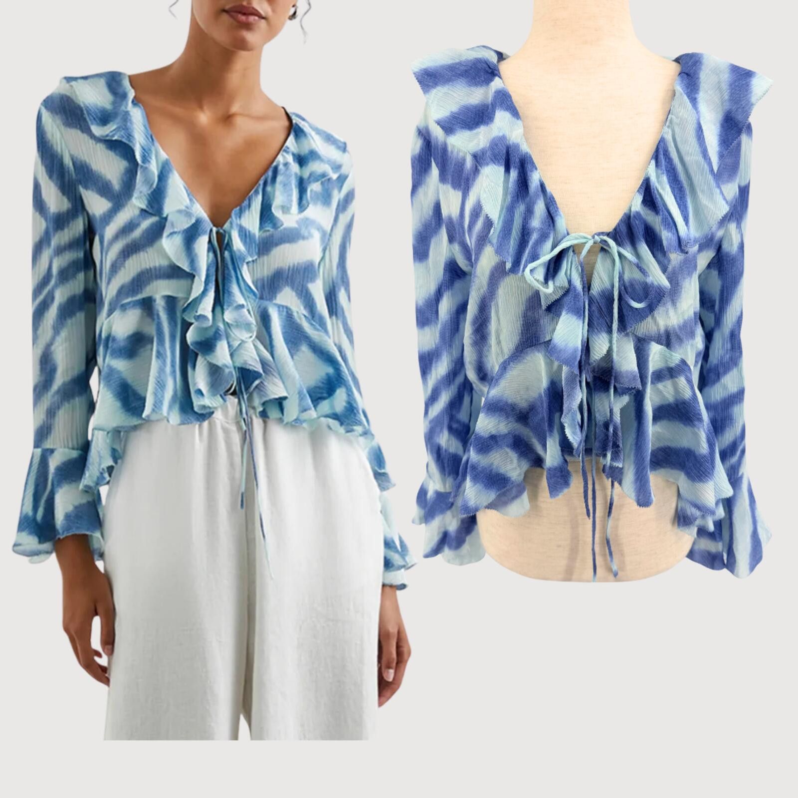 Rails Rails Nicoletta Watercolor Ruffle Tie Blouse S Size S / US 4 / IT 40 - 1 Thumbnail