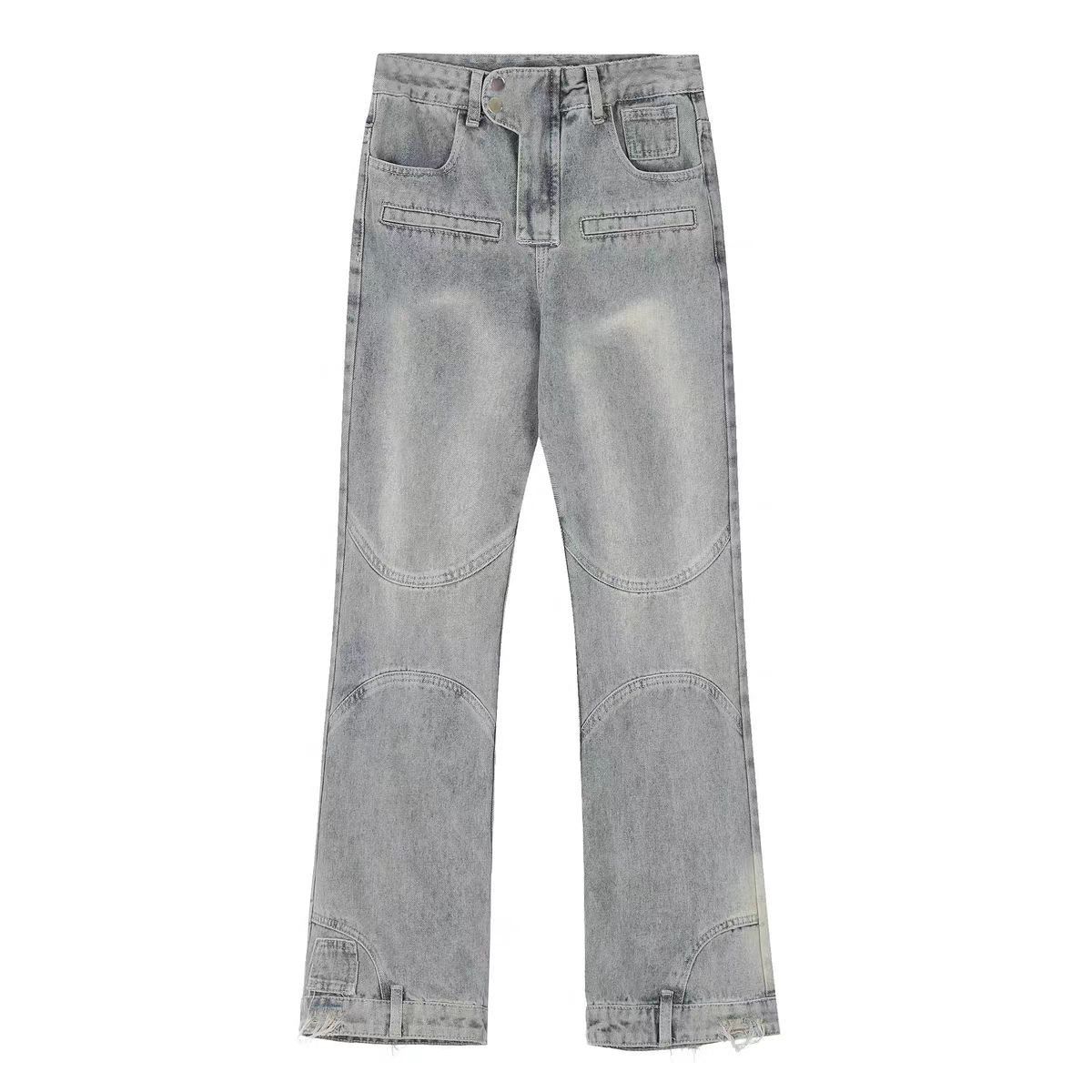 Japanese Brand × Jean Washed and spliced straight leg micro flare jeans Size US 32 / EU 48 - 3 Thumbnail
