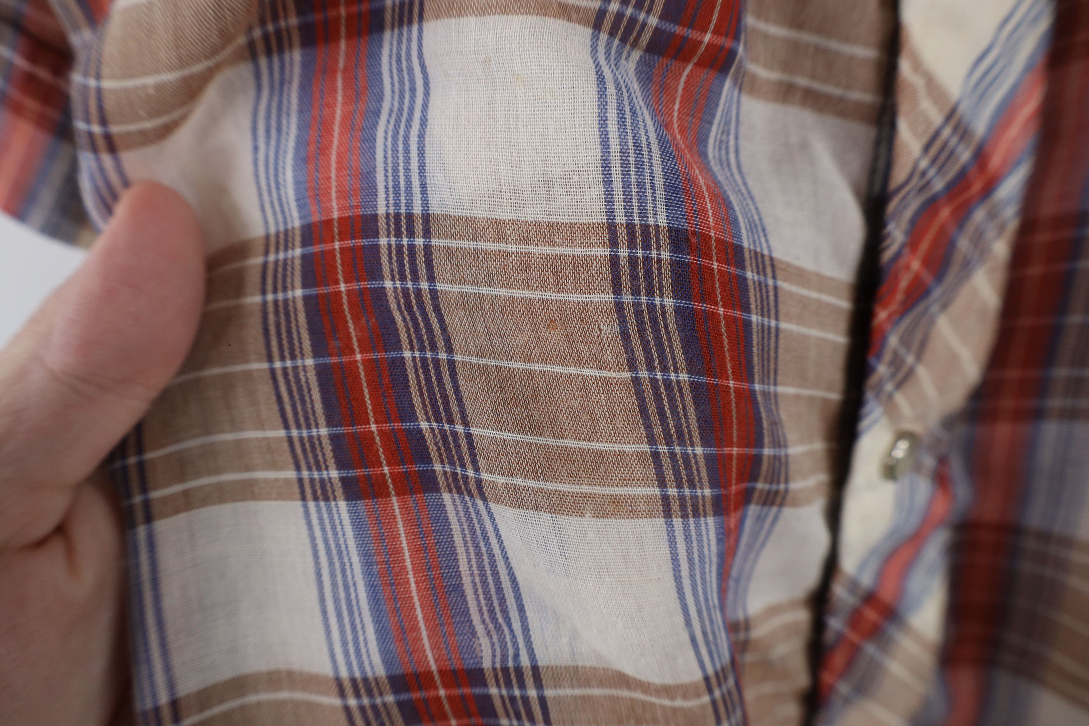 Vintage Vintage 70s Streetwear Sheer Western Button Shirt Plaid Size US L / EU 52-54 / 3 - 5 Thumbnail