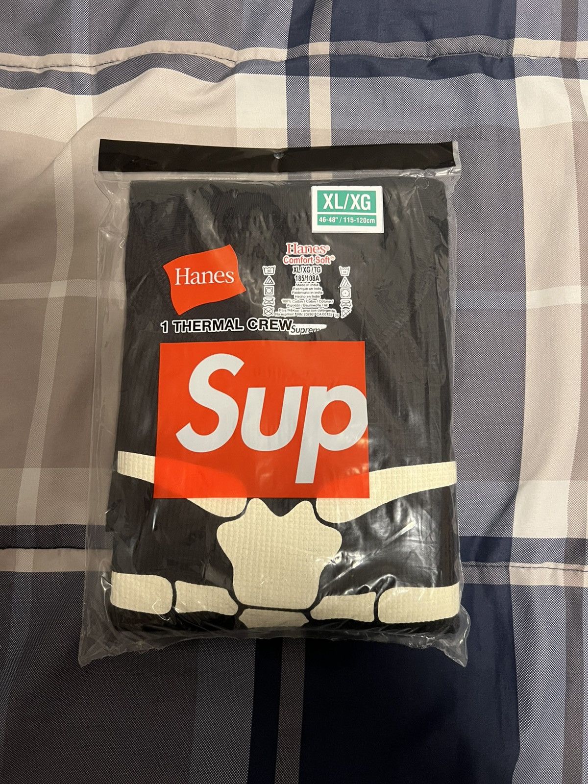 Supreme Supreme Hanes Bones Thermal Crew Black Size Extra Large Size ONE SIZE - 1 Thumbnail