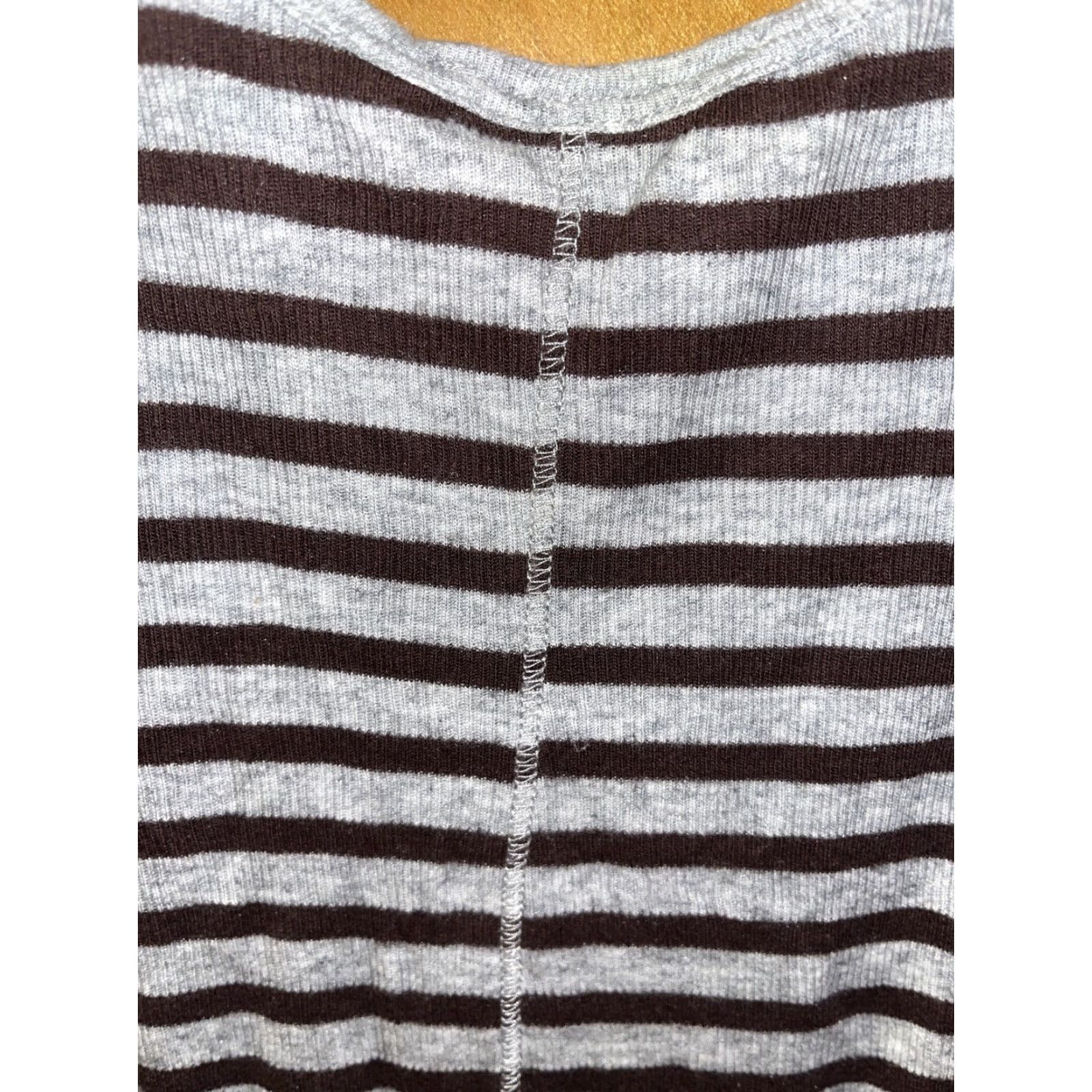Vince VINTAGE Vince Pima Cotton Gray Striped Tank Women Small Ribbed Pullover Scoop Neck Classic Grunge Size S / US 4 / IT 40 - 4 Thumbnail