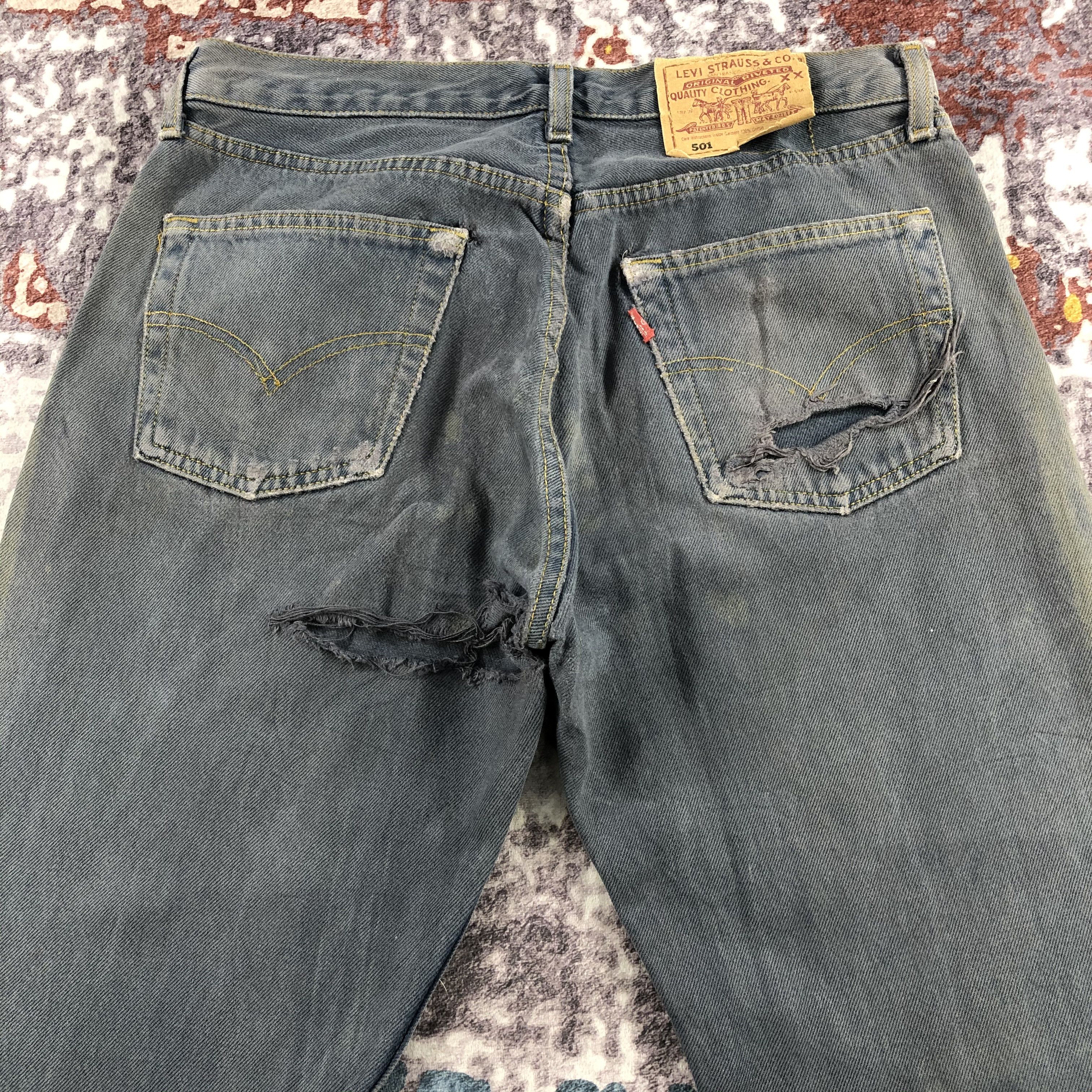 Levi's Vintage 90s Levis 501 Faded Black Jeans-JM2418 Size US 31 - 5 Thumbnail