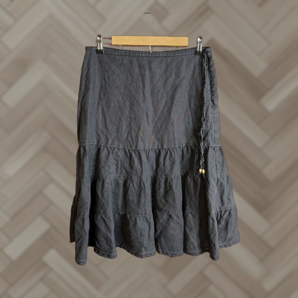 Gap VTG Gap Skirt Women Regular Size 6 Black Linen Wool A-Line Long Solid Size 28" / US 6 / IT 42 - 1 Thumbnail