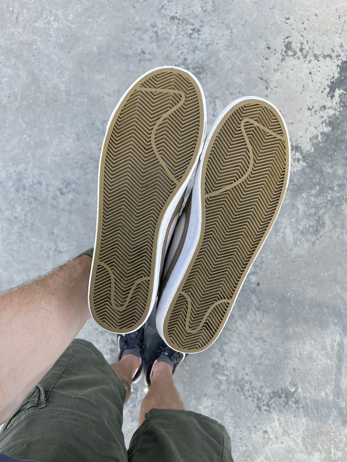 Japanese Brand VINTAGE NIKE BLAZER Y2k KHAKI MILLITARY SK8 HYPE SNEAKERS Size US 8 / EU 41 - 7 Thumbnail