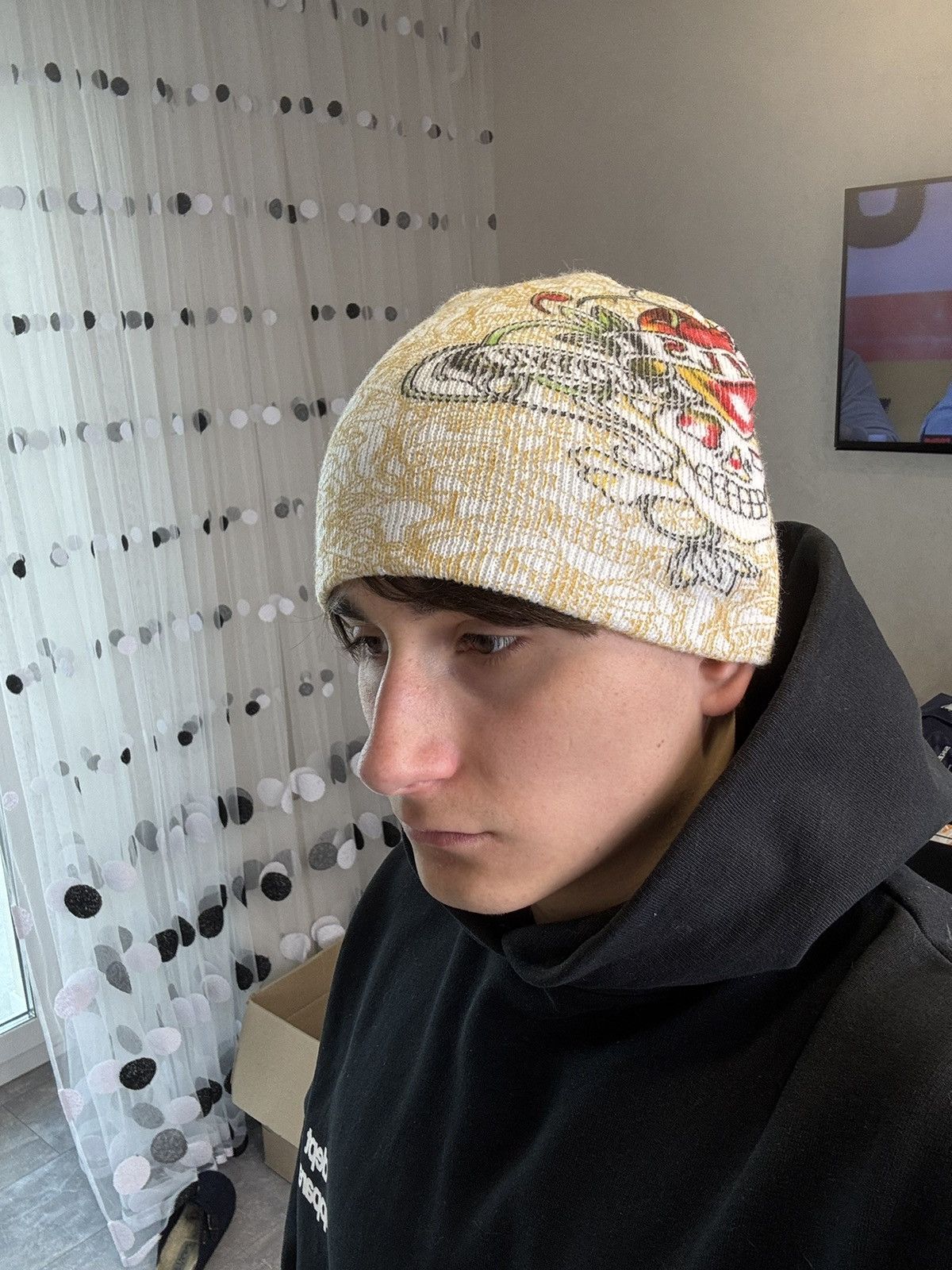Ed Hardy Ed Hardy Christian Audigier Style Beanie Hat Y2K Hype Skull Size ONE SIZE - 1 Thumbnail