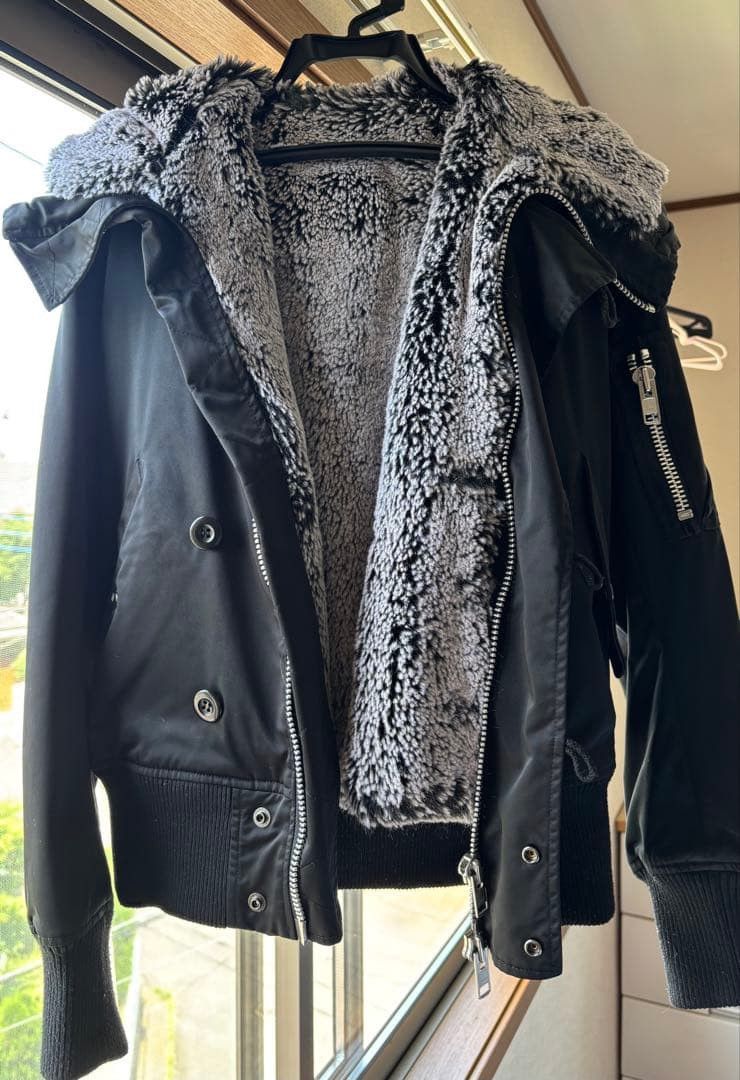 Japanese Brand Hooded Fur Bomber Size S / US 4 / IT 40 - 1 Thumbnail