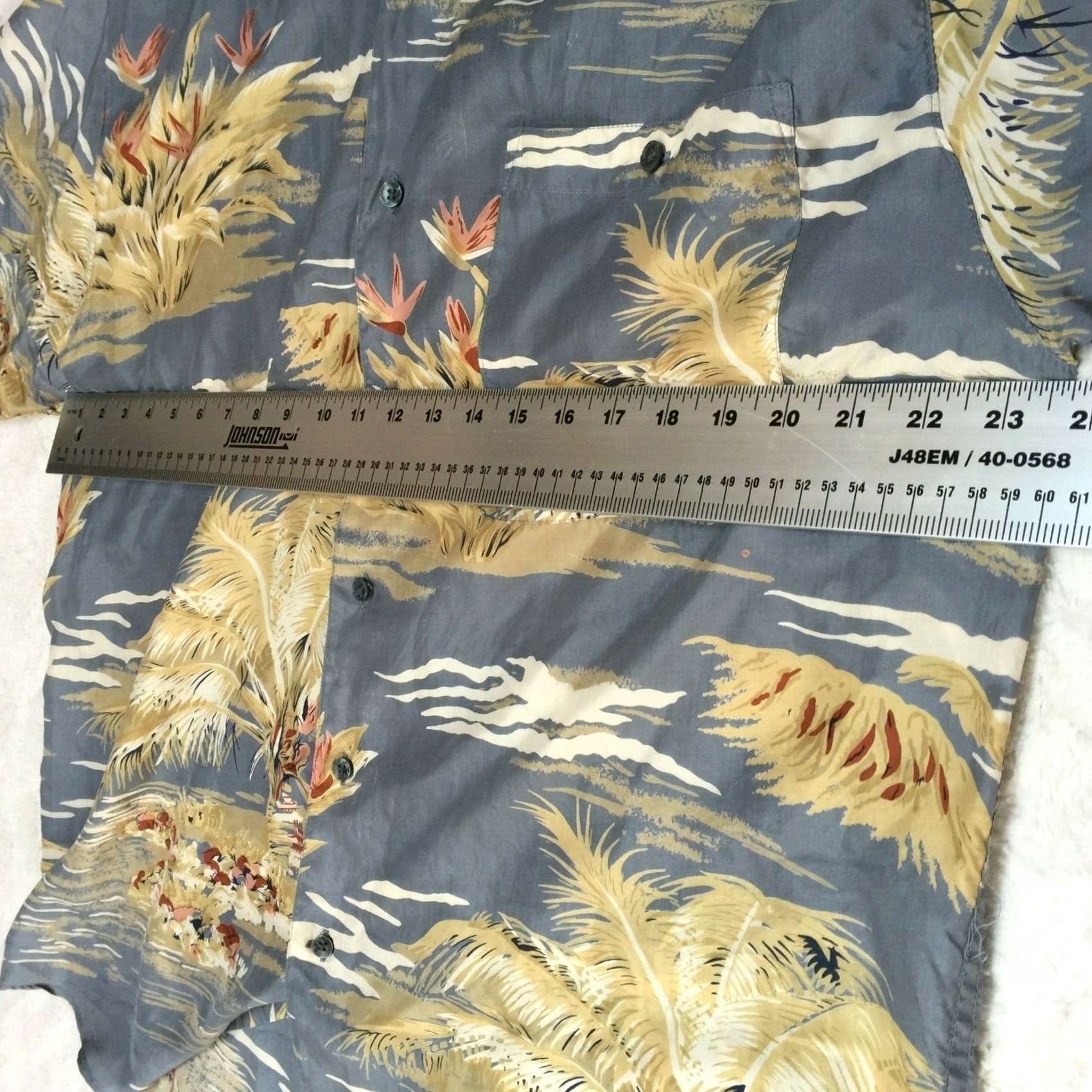 Vintage Silk Uomo Mens Large Palm Tree Button Up Hawaiian Shirt Short Sleeve Blue Size US L / EU 52-54 / 3 - 6 Thumbnail
