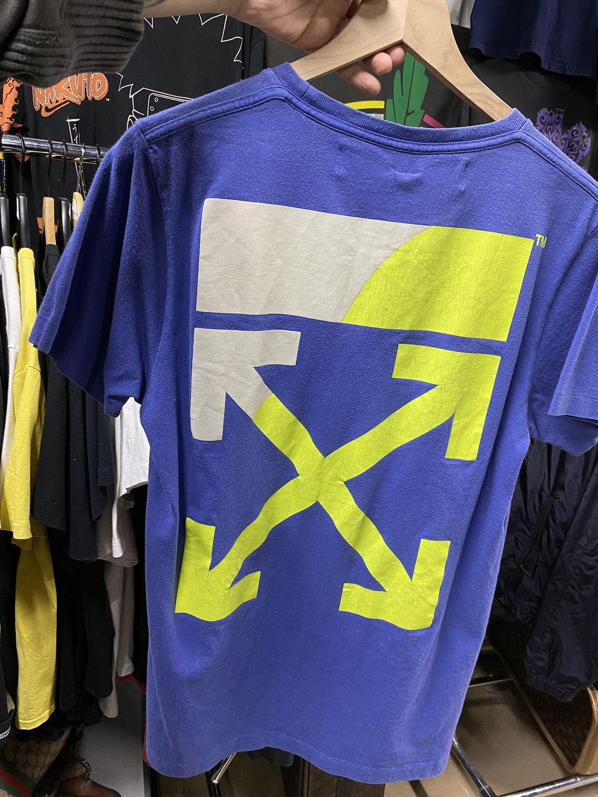 Off-White × Virgil Abloh Off-White Virgil Abloh Arrows Blue Tee Shirt Small Size US S / EU 44-46 / 1 - 6 Thumbnail