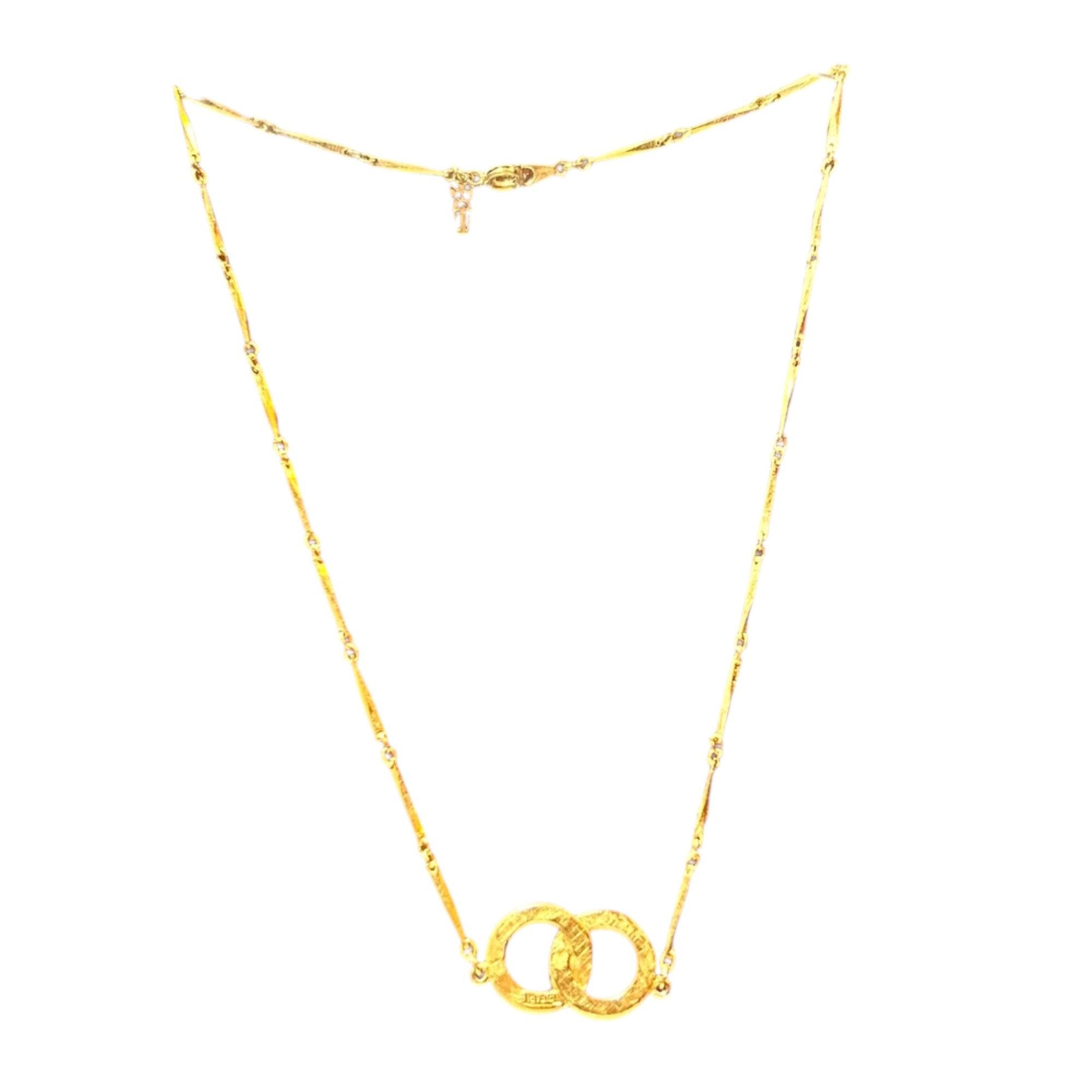 Vintage Vintage Trifari Gold Tone Infinity Interlocking Circles Rhin Size ONE SIZE - 3 Thumbnail